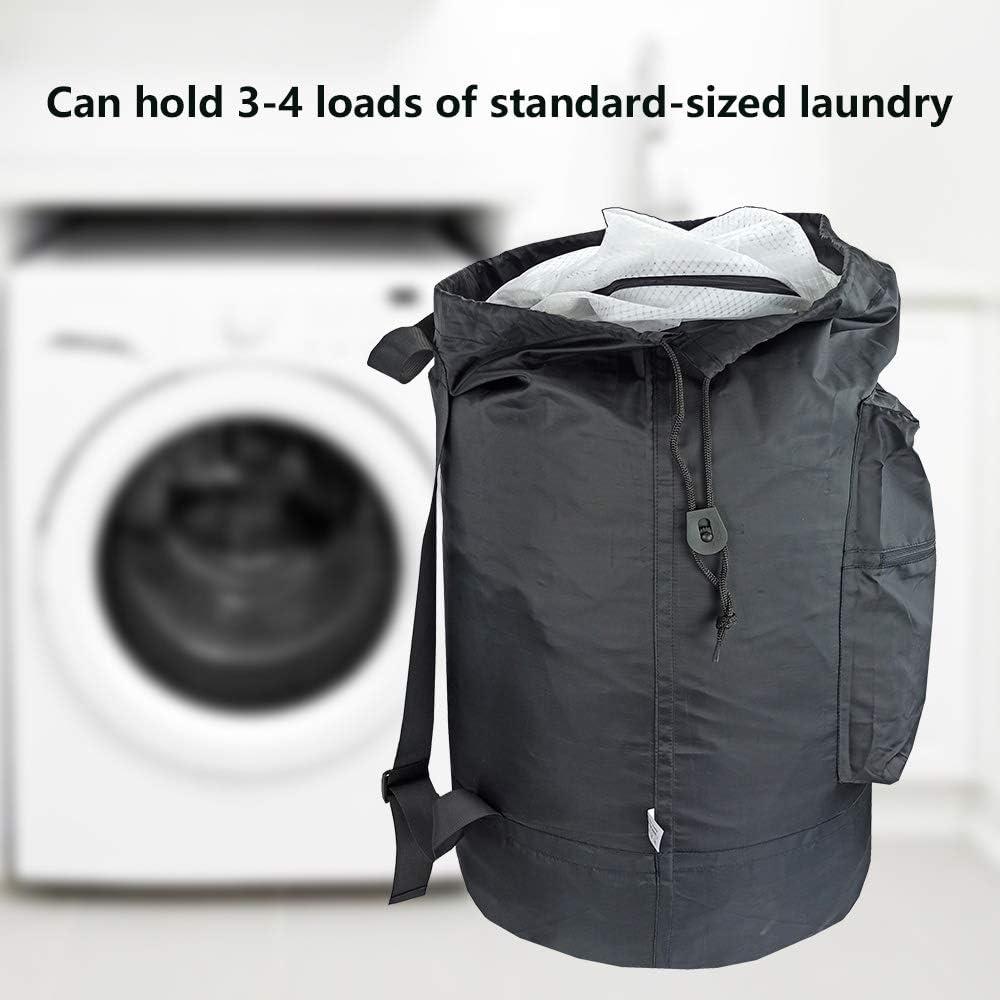 Mochila de Lavandería UniLiGis Negra con Cierre y Correa Ajustable