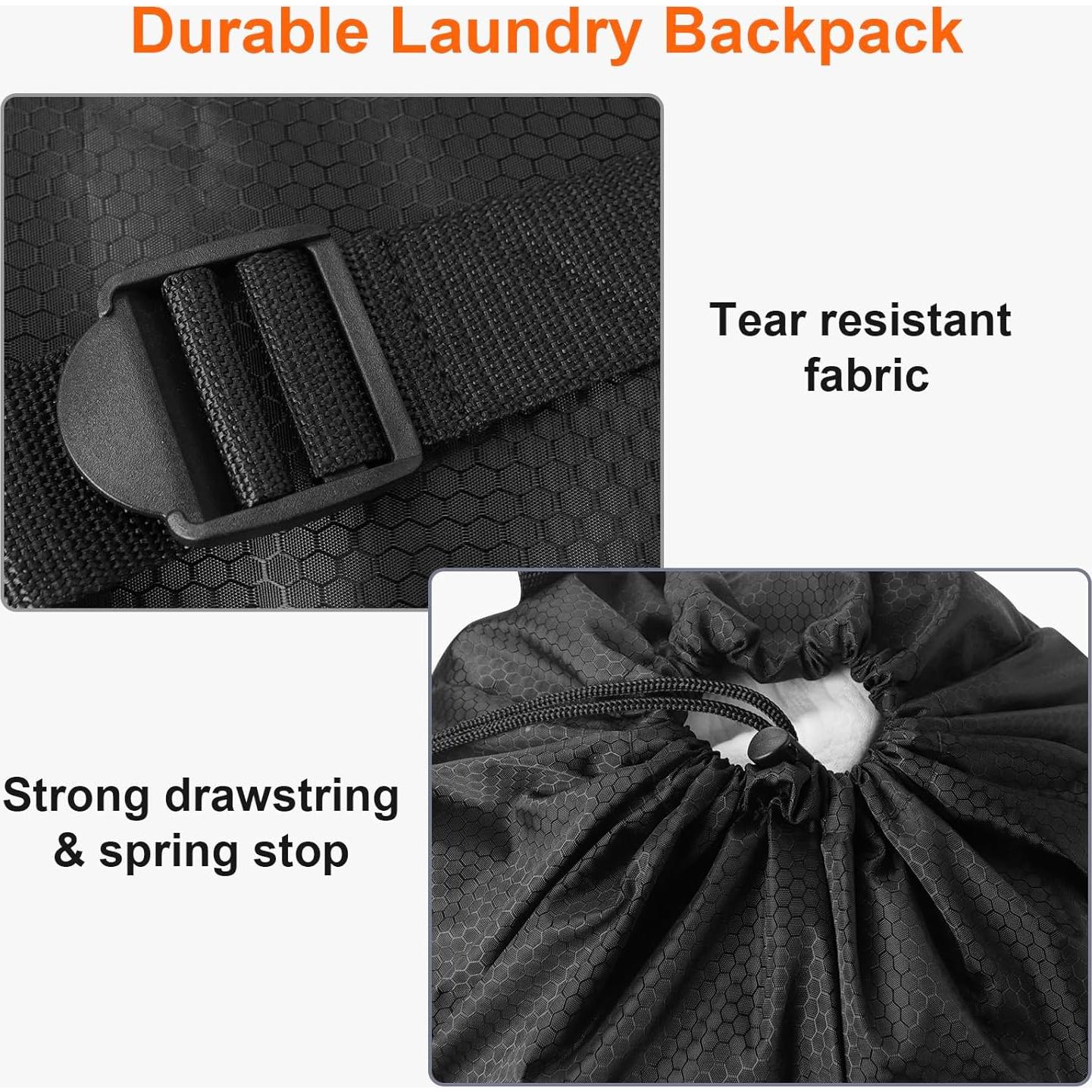 Mochila de Lavandería Femuar Negra 74 cm Resistente a Desgarros