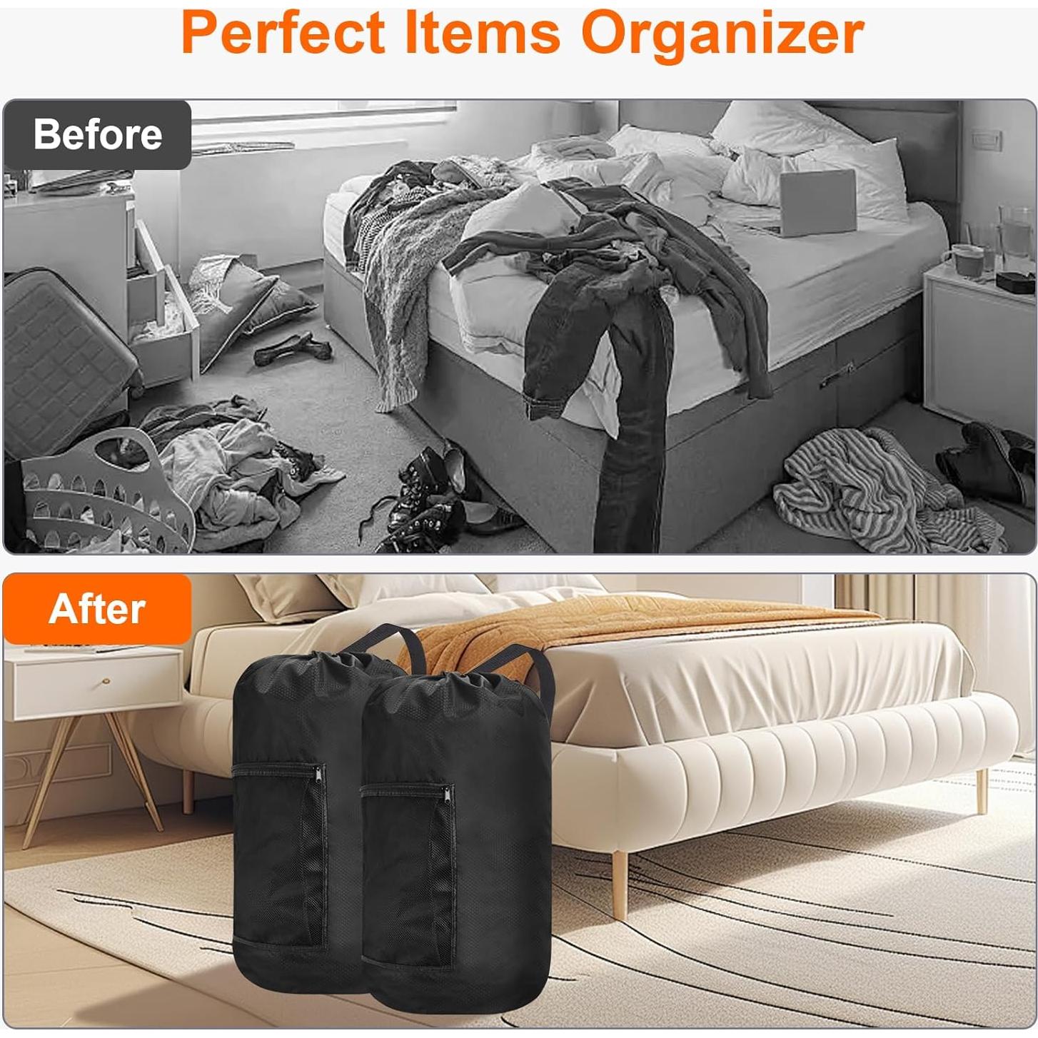 Mochila de Lavandería Femuar Negra 74 cm Resistente a Desgarros