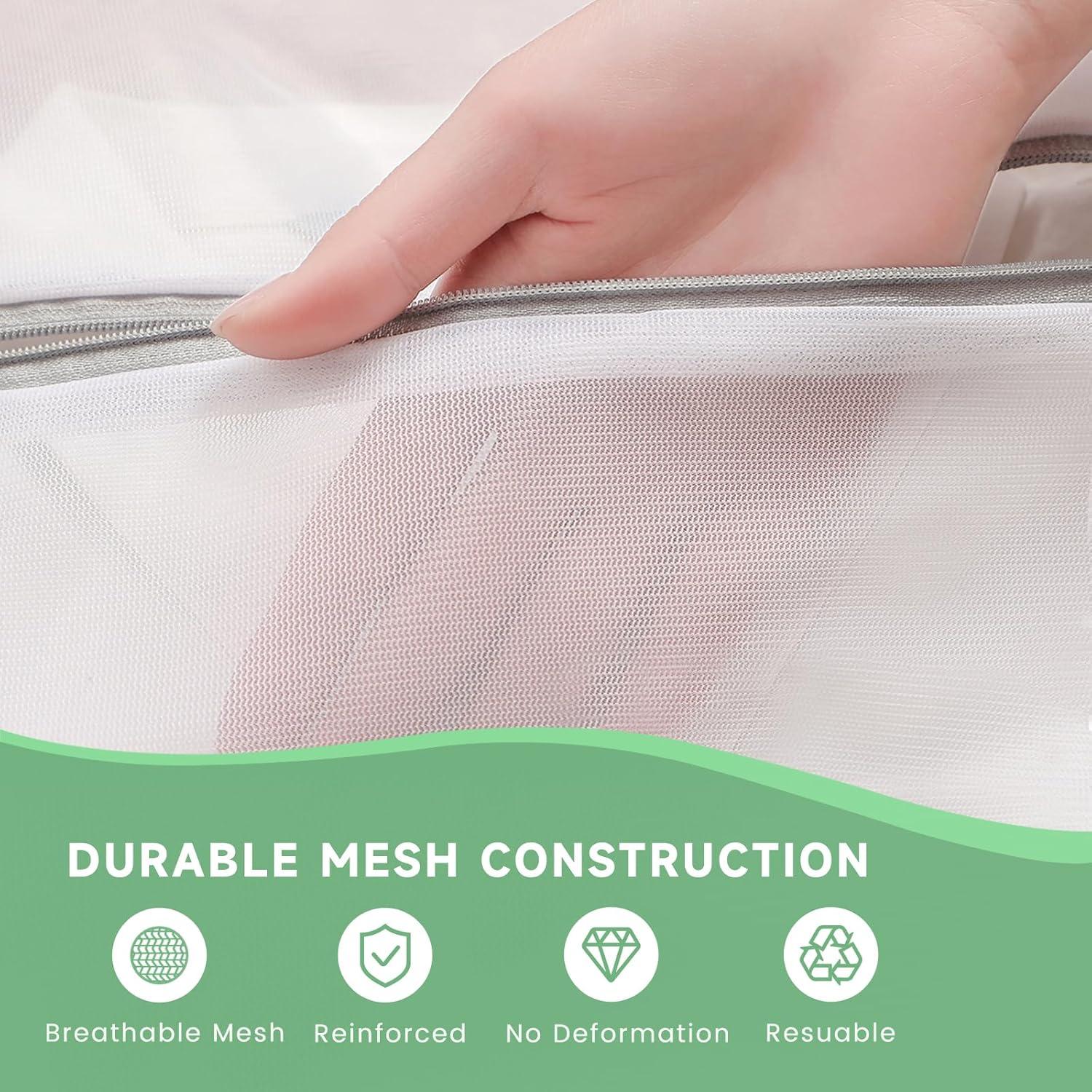 Bolsas de Lavandería de Malla BTIFU 4 Piezas 50.8x61 cm Blanca