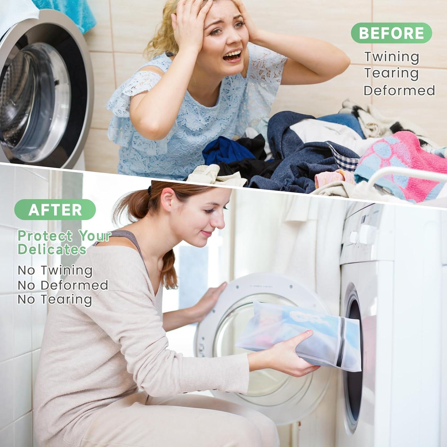 Bolsas de Lavandería de Malla BTIFU 4 Piezas 50.8x61 cm Blanca