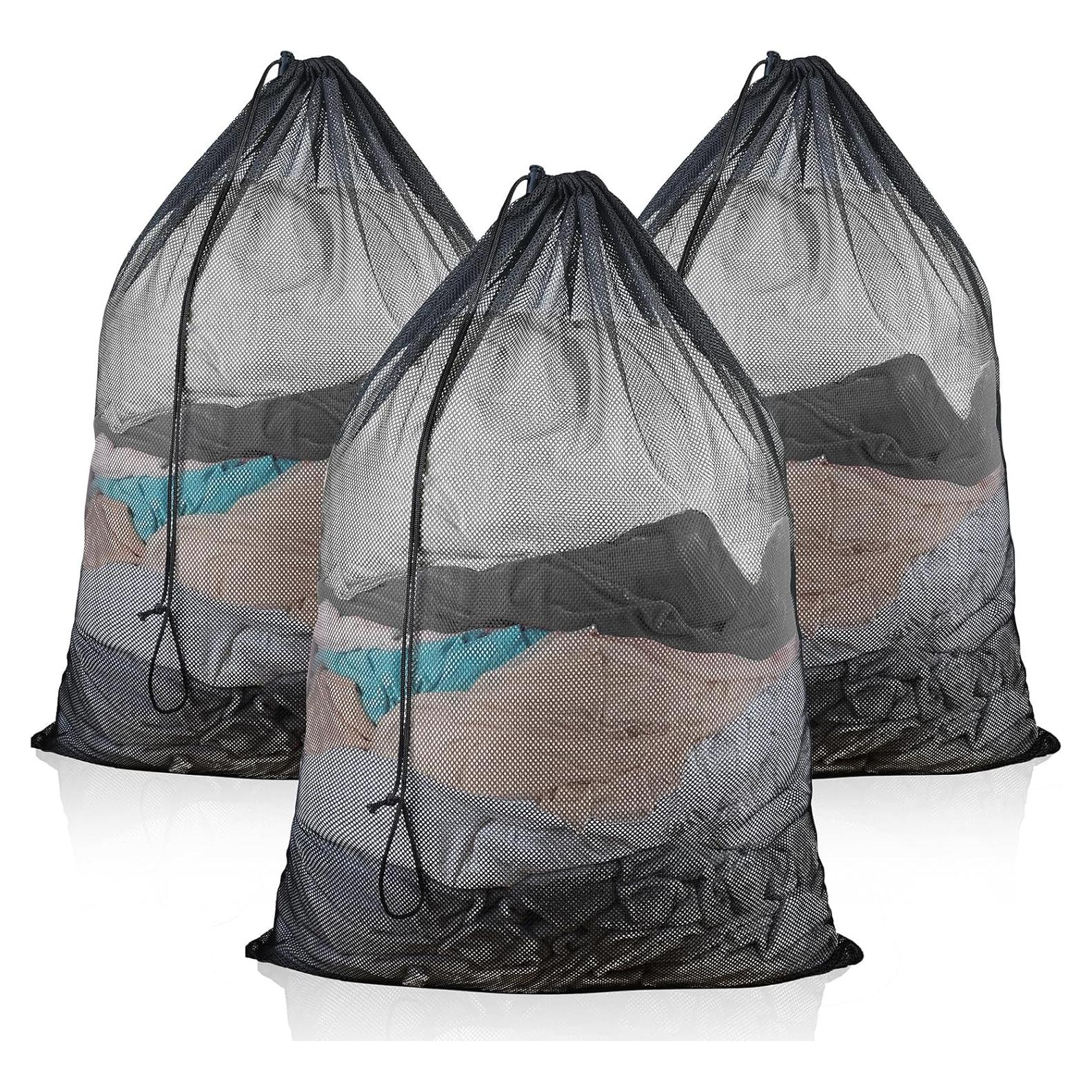 Paquete de 3 Bolsas de Lavandería de Malla Grande EyvirQic 61x91 cm