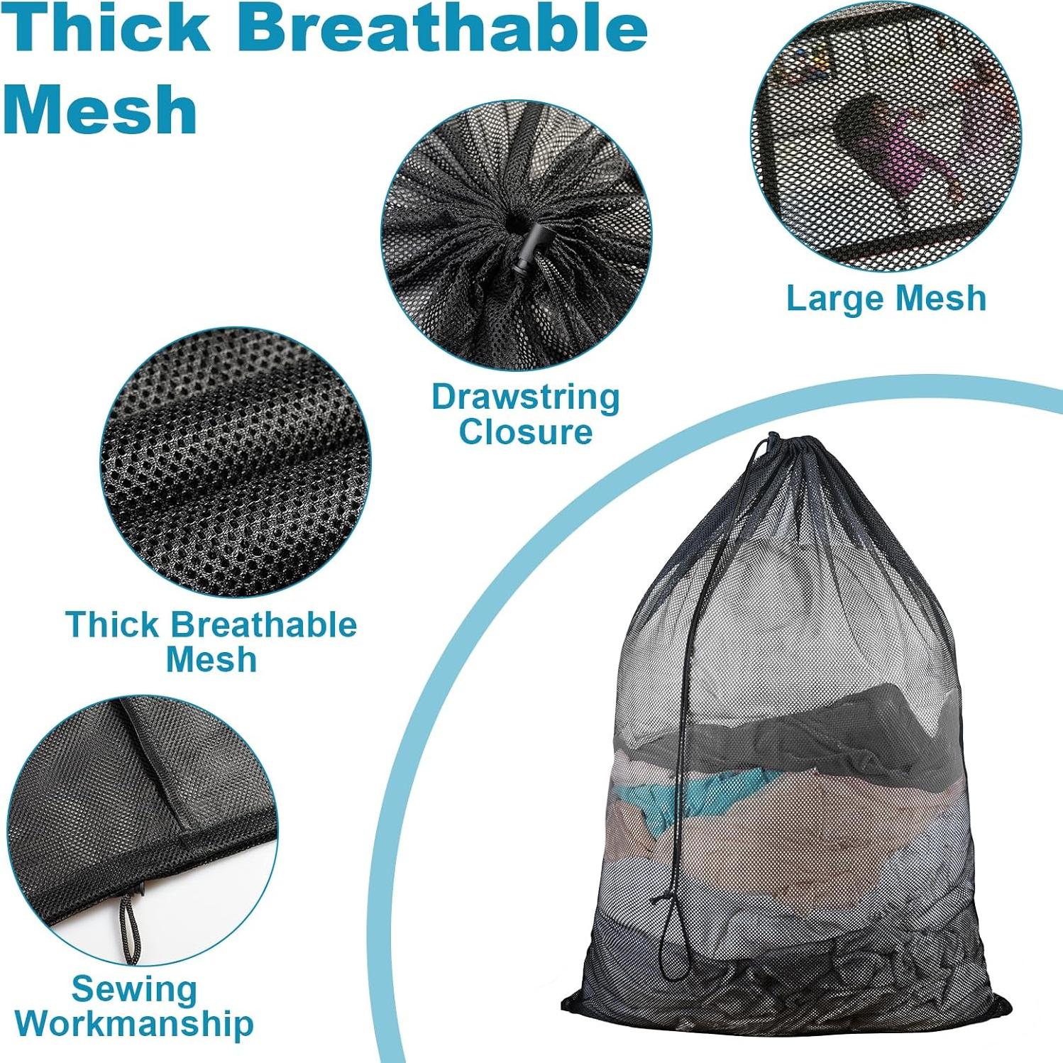 Paquete de 3 Bolsas de Lavandería de Malla Grande EyvirQic 61x91 cm