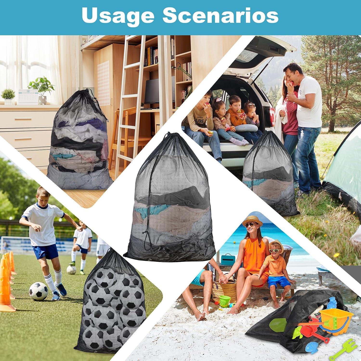 Paquete de 3 Bolsas de Lavandería de Malla Grande EyvirQic 61x91 cm