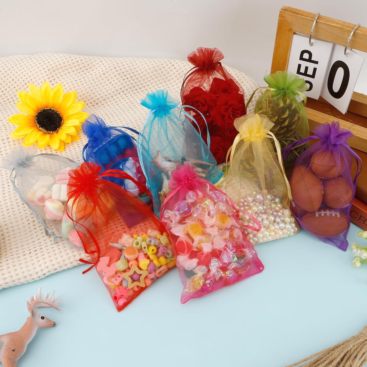 Bolsas de Organza Transparentes 10x15 cm - 60 Pcs - Cierre