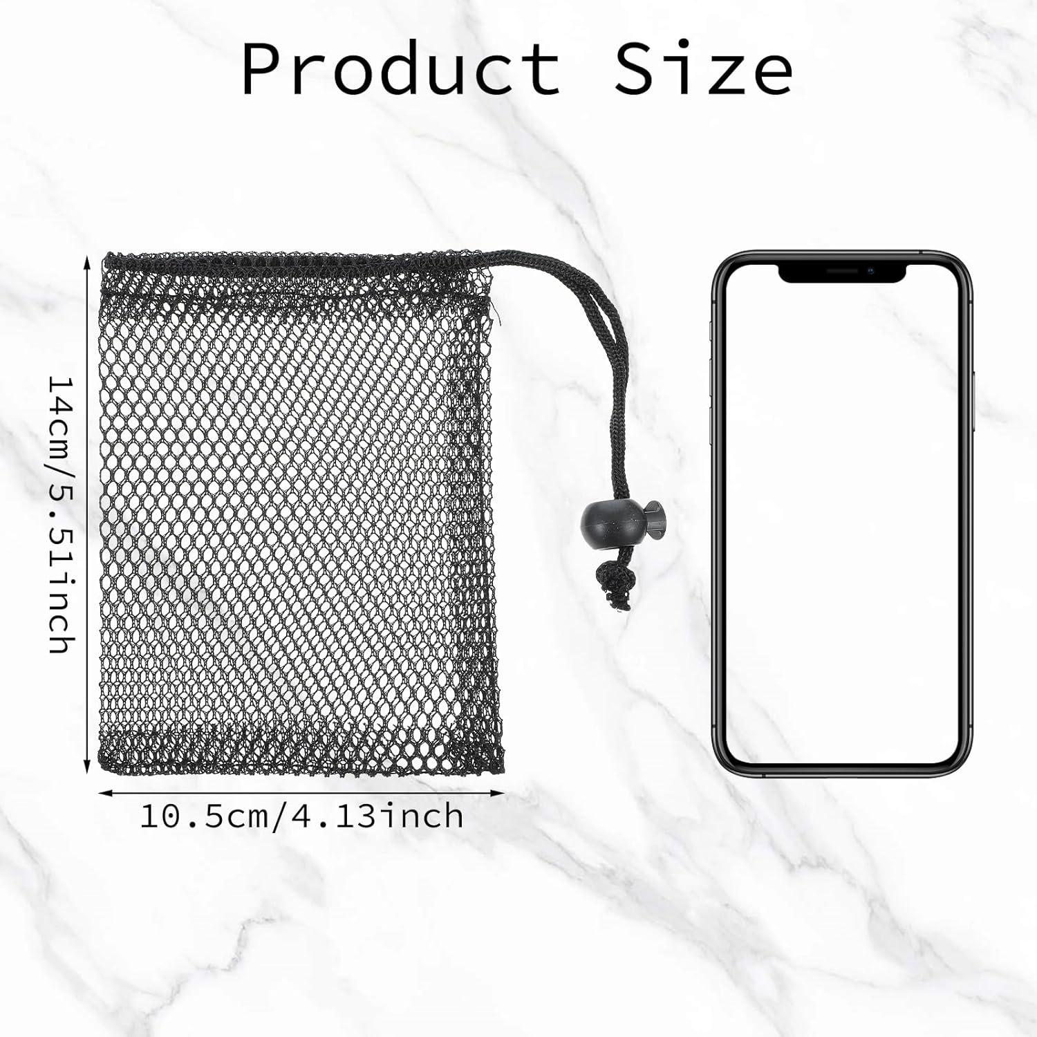 10 Bolsas de Malla con Cierre de Cordón Ymapinc 14x10.5cm