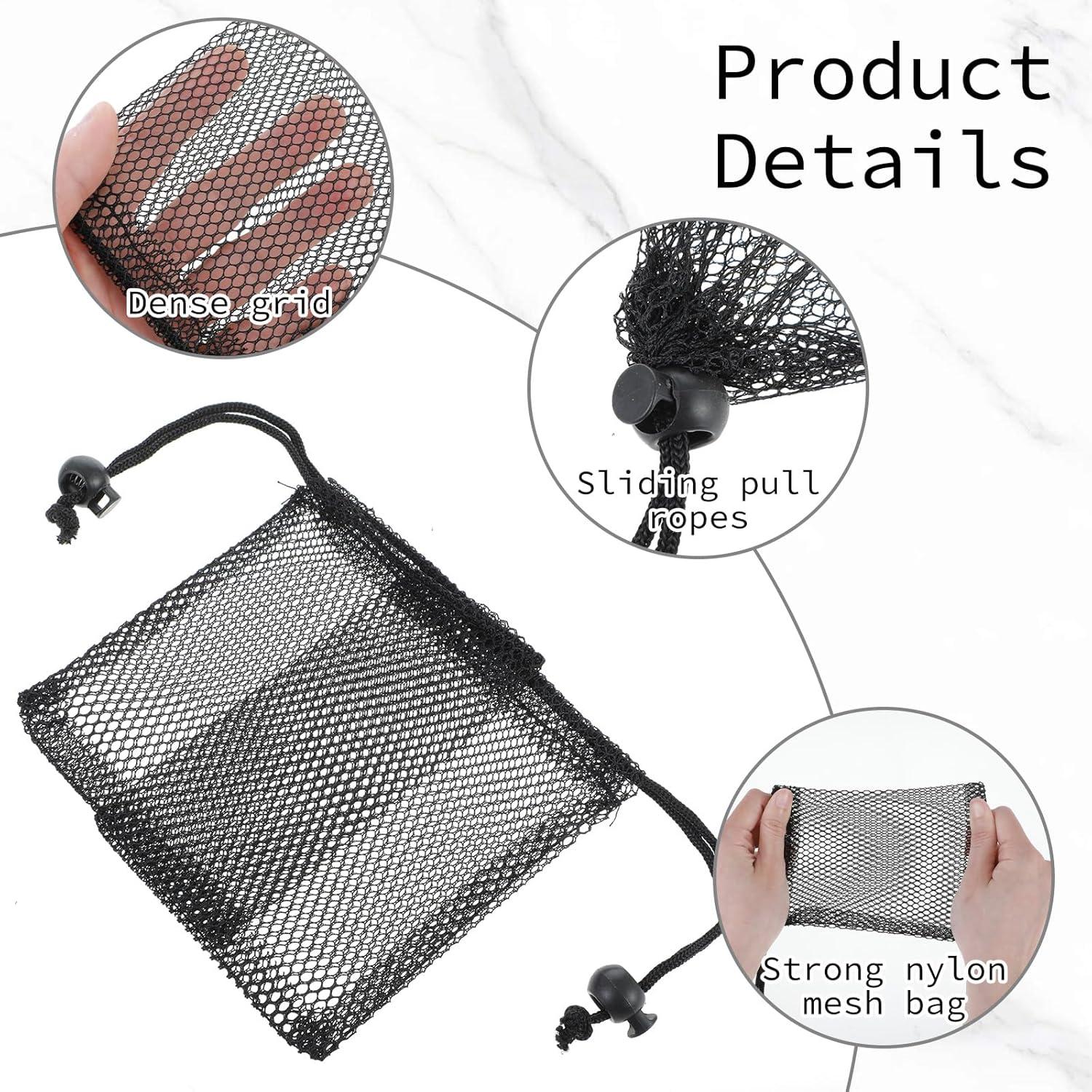 10 Bolsas de Malla con Cierre de Cordón Ymapinc 14x10.5cm