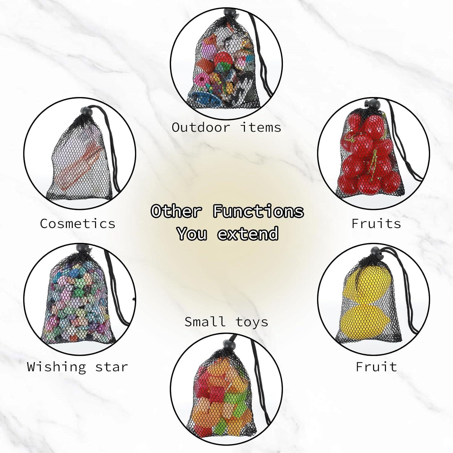 10 Bolsas de Malla con Cierre de Cordón Ymapinc 14x10.5cm