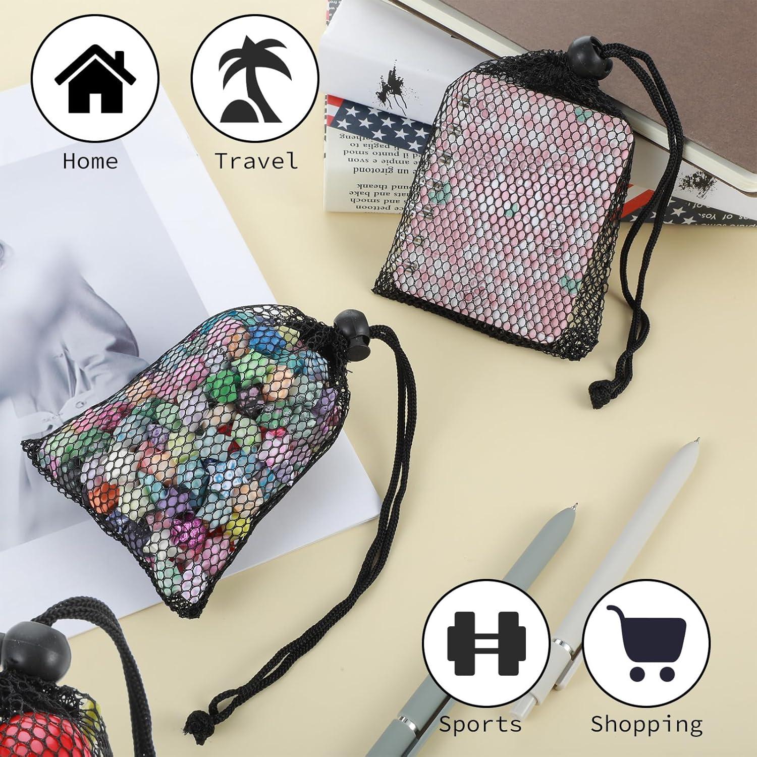 10 Bolsas de Malla con Cierre de Cordón Ymapinc 14x10.5cm