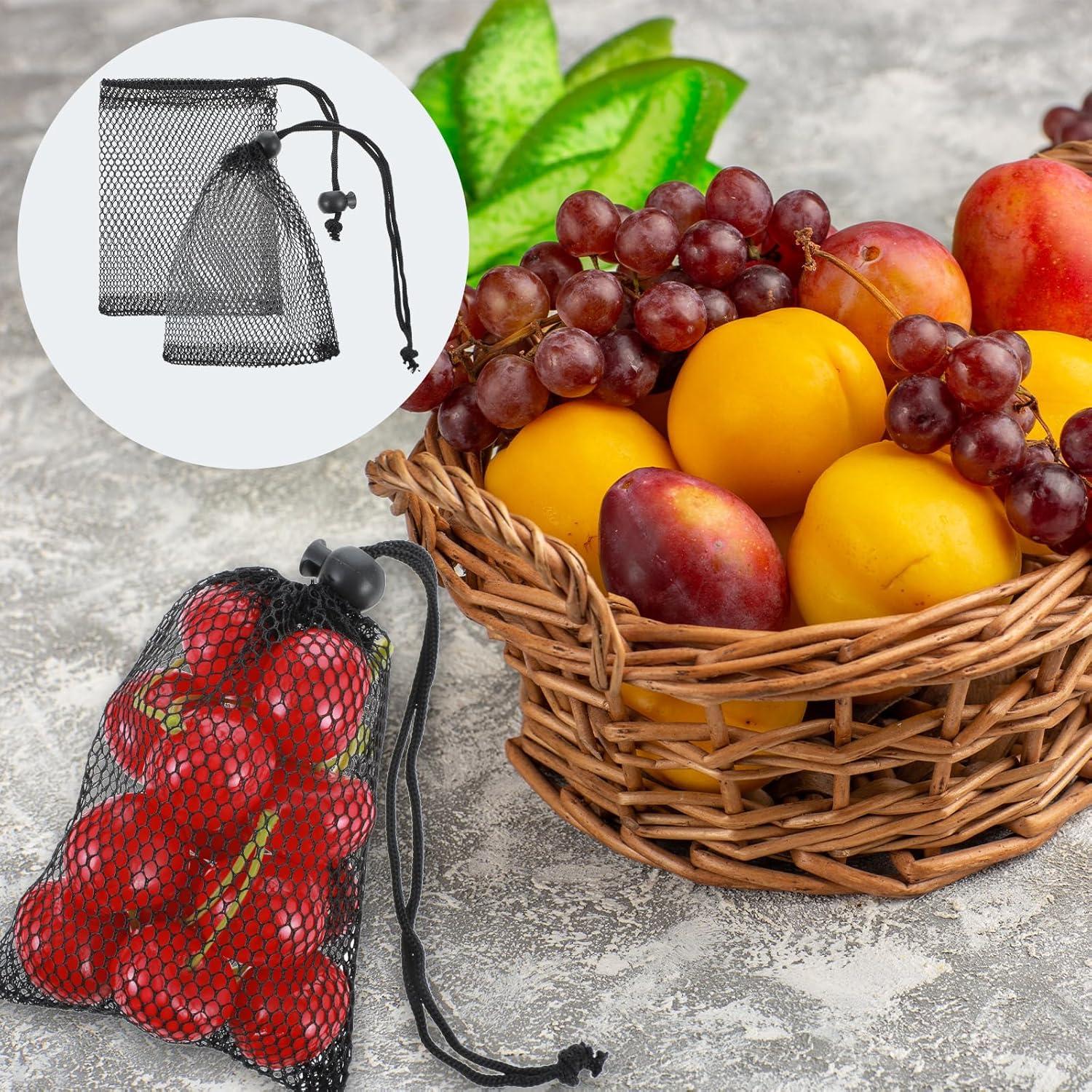 10 Bolsas de Malla con Cierre de Cordón Ymapinc 14x10.5cm