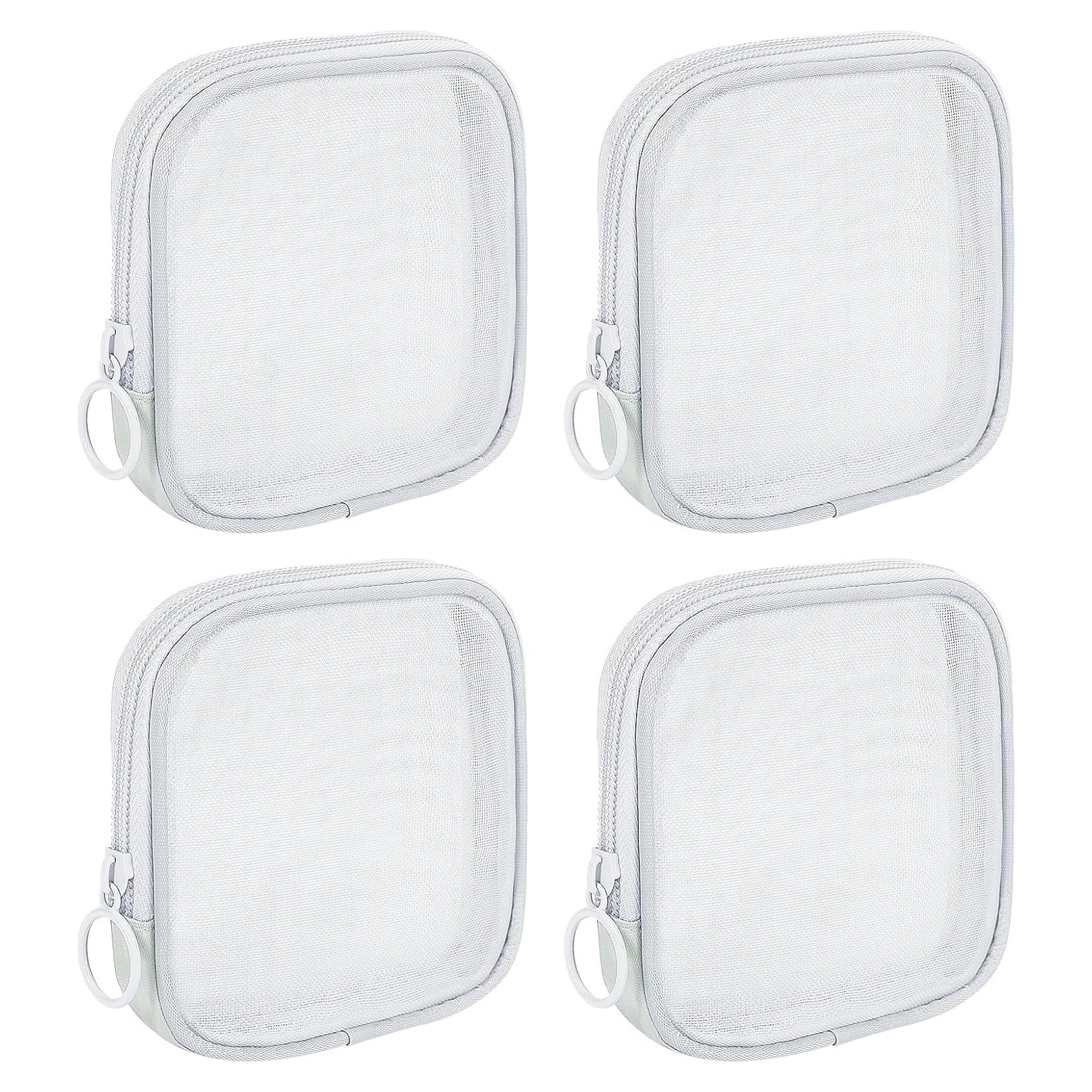 4 Mini Bolsas de Malla Nylon con Cremallera - Blanco - S