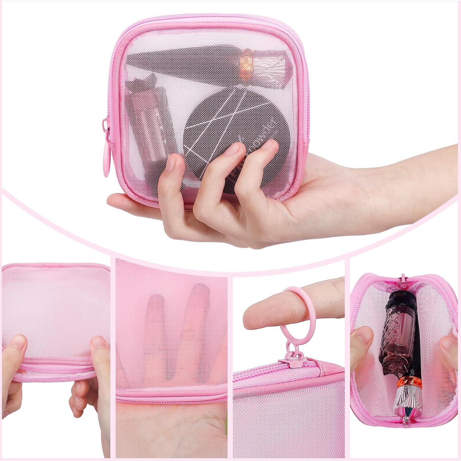 4 Mini Bolsas de Malla Nylon con Cremallera - Blanco - S