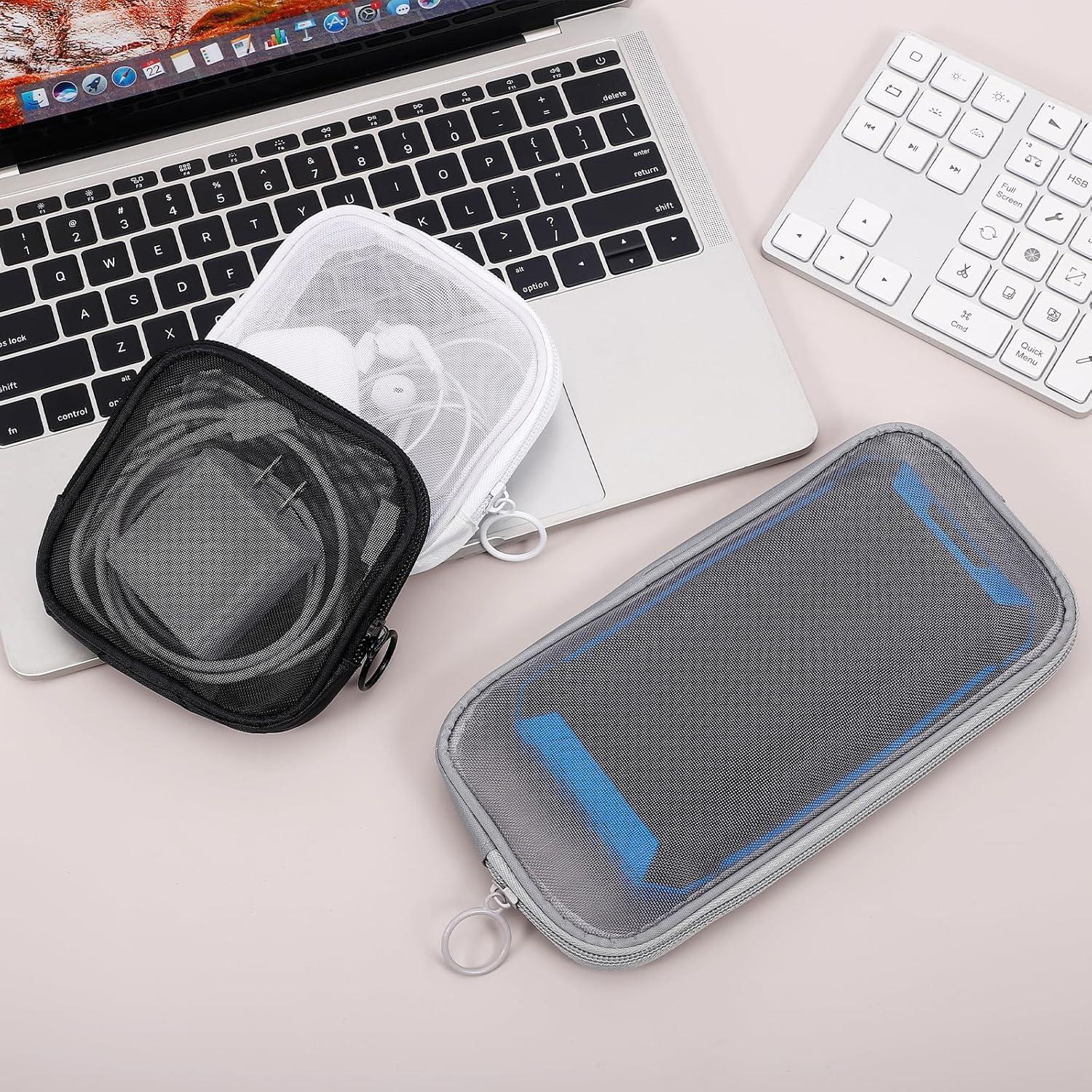 4 Mini Bolsas de Malla Nylon con Cremallera - Blanco - S