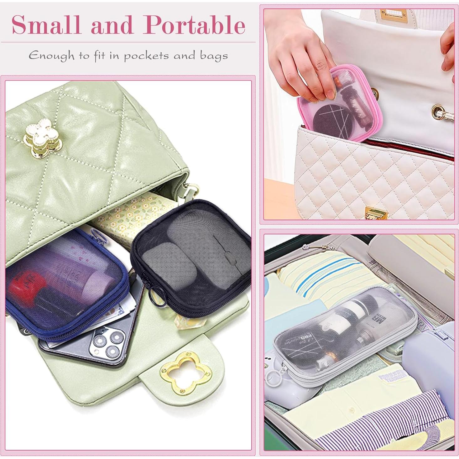 4 Mini Bolsas de Malla Nylon con Cremallera - Blanco - S