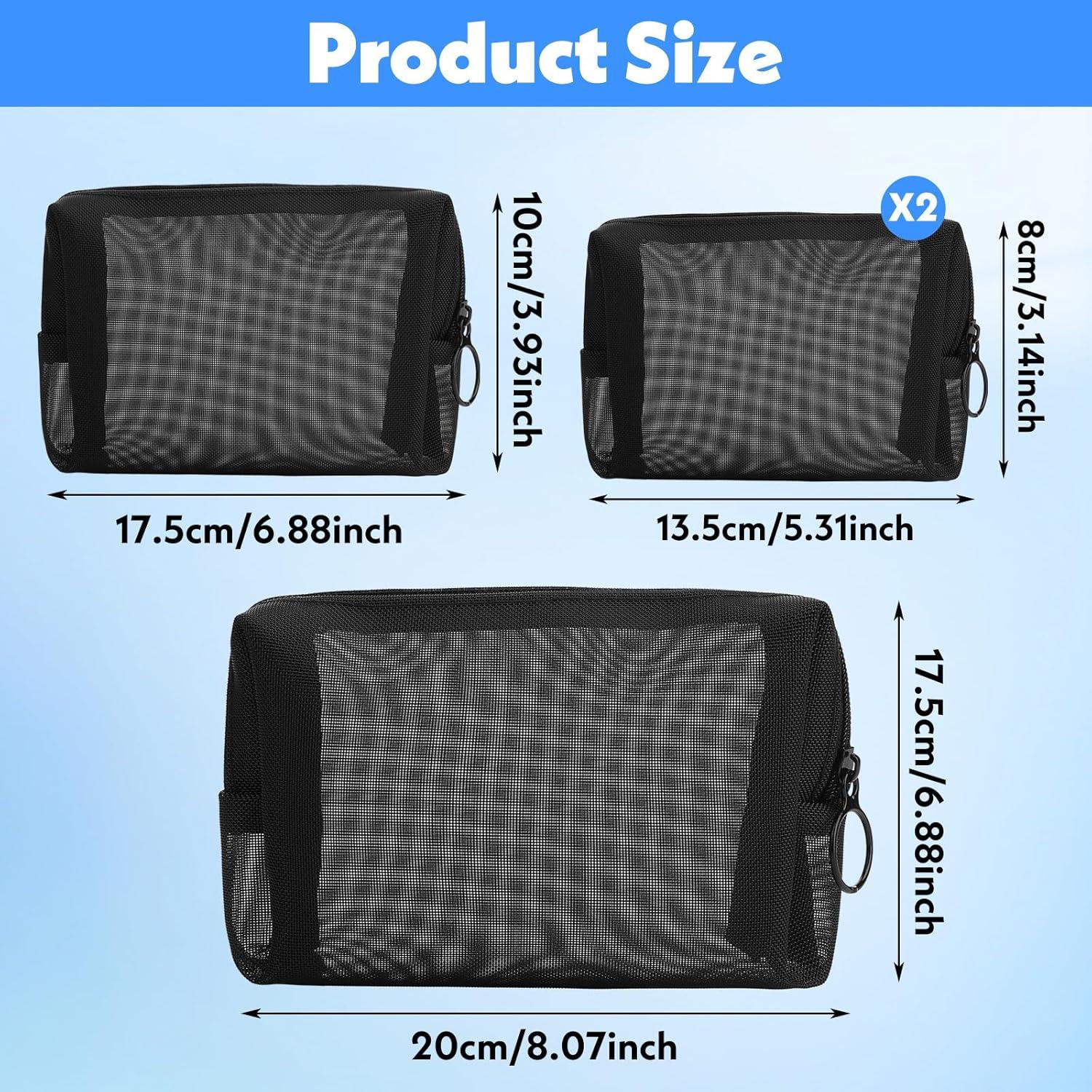 Set de 4 Bolsas de Maquillaje de Malla Ptwola - Organizador Portátil