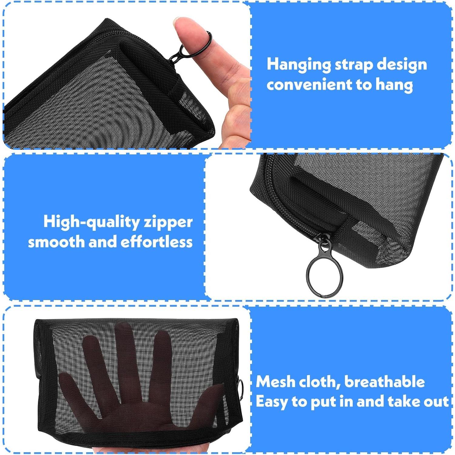 Set de 4 Bolsas de Maquillaje de Malla Ptwola - Organizador Portátil