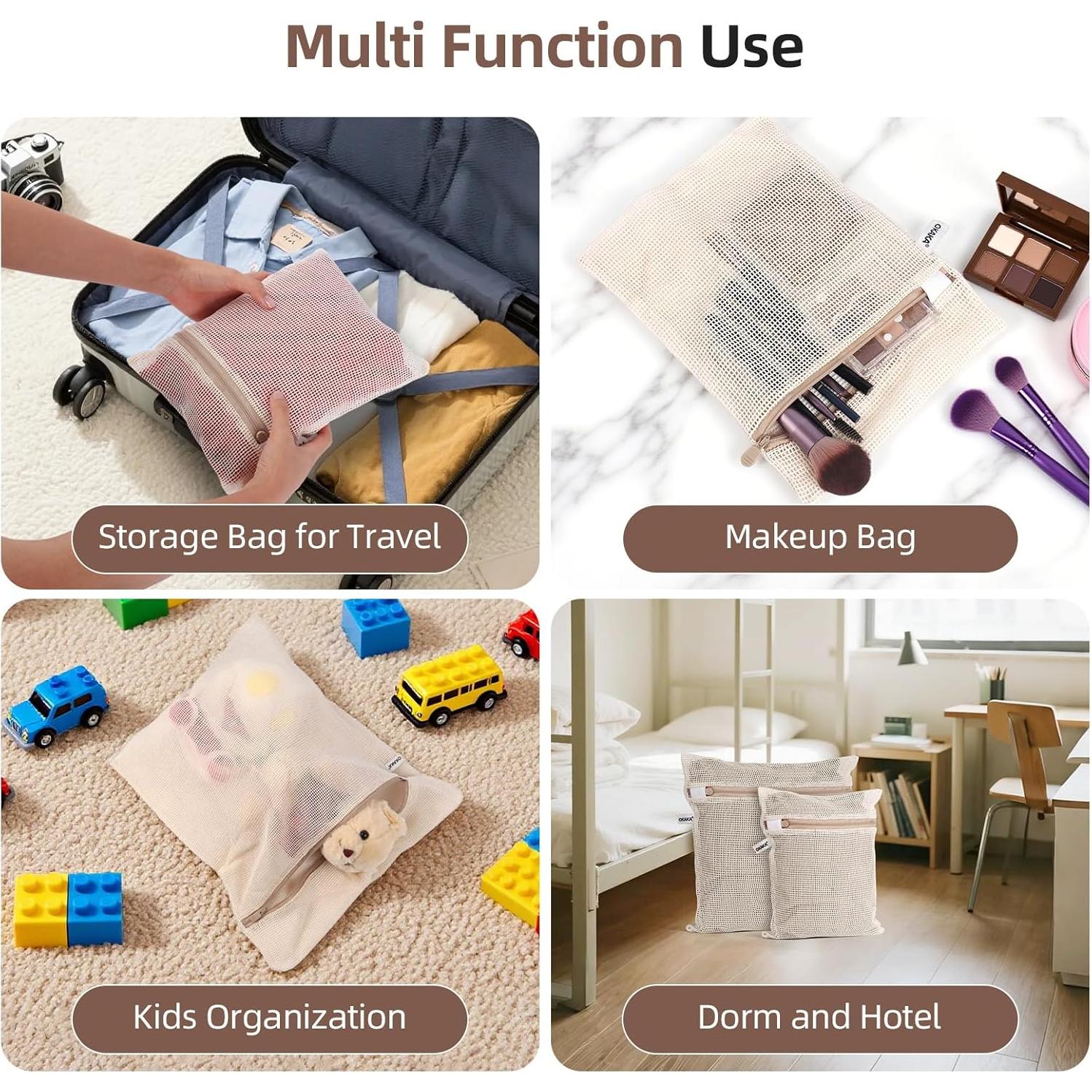 Set de 4 Bolsas de Malla para Lavandería OKAKA 100% Algodón