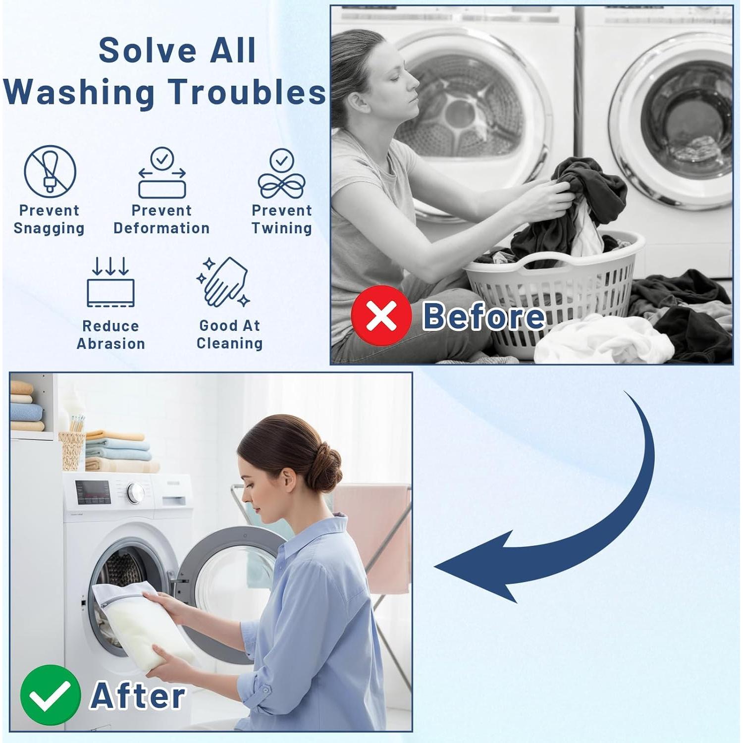 Juego de 3 Bolsas de Malla para Lavandería Nogeqi - Delicados