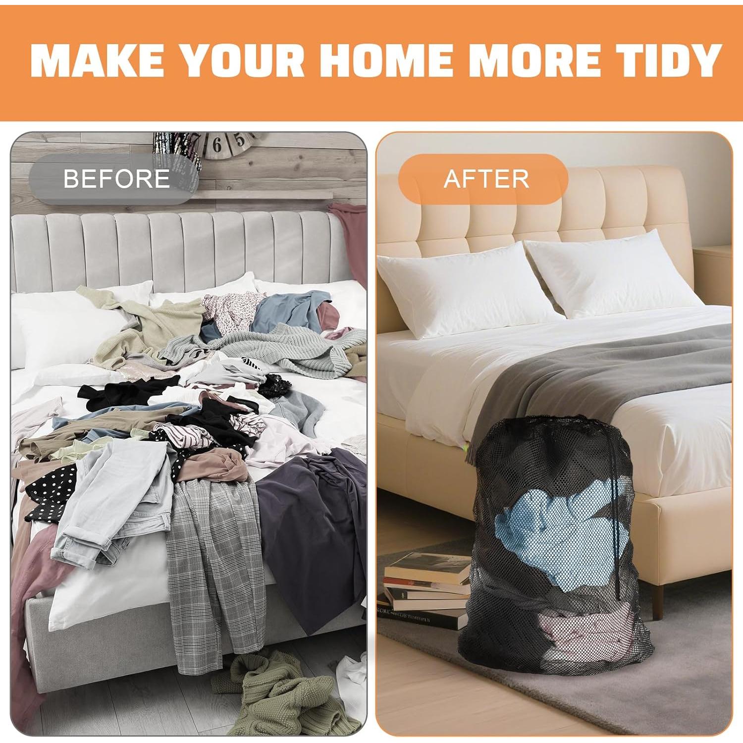 Set de 6 Bolsas de Lavandería de Malla Grandes ISTOOLCO 89x61cm