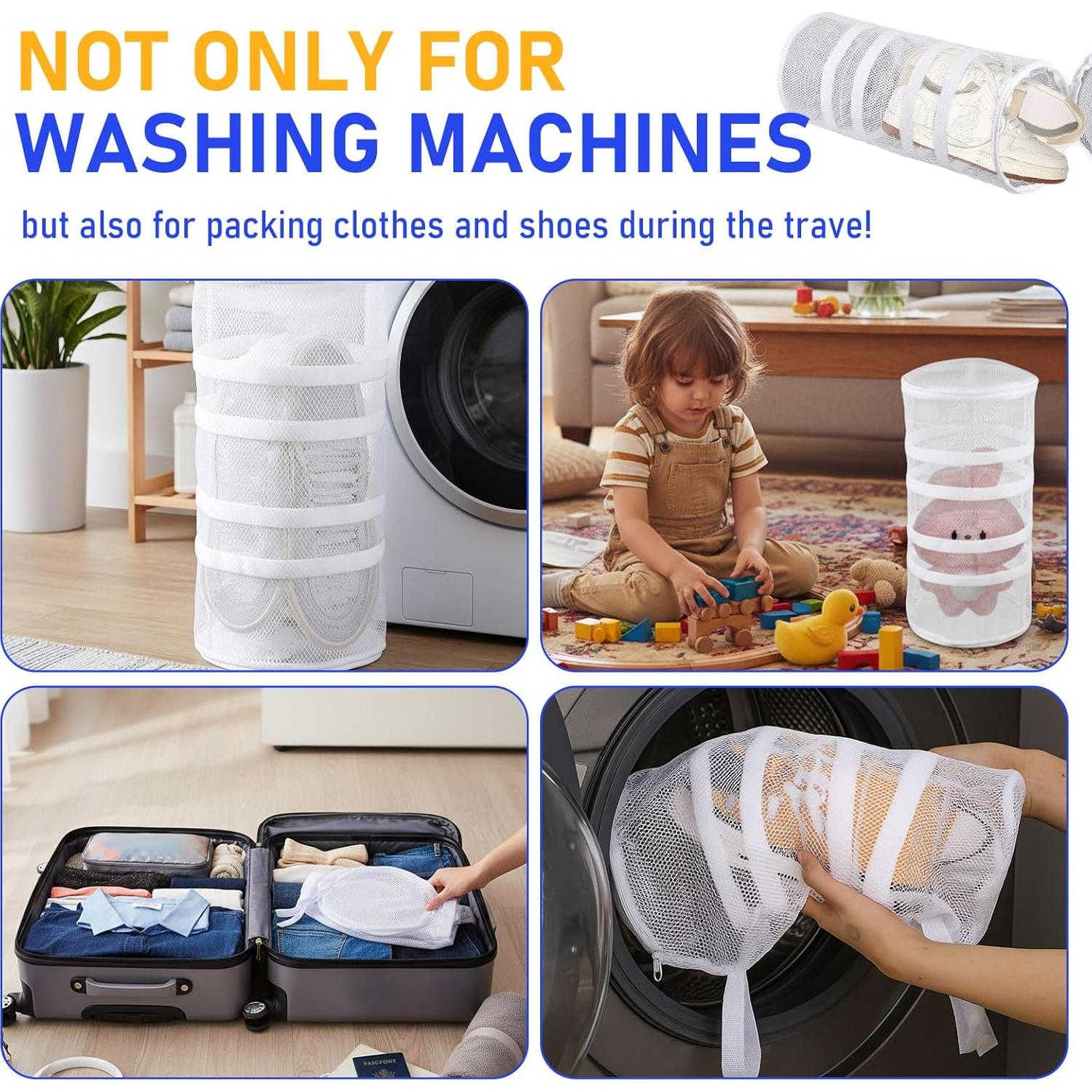Geelin 4 Bolsas de Lavado de Malla para Zapatillas 40x20 cm