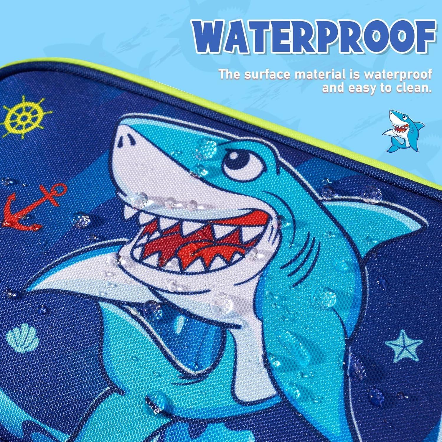 Shark Toiletry Bag - Kids Toiletry Bag for Boys Christmas Birthday Gift Camping Travel Toiletry Case Toiletries Makeup Cosmetic Pouch Pink Water-resistant Wash Bag Dopp Kit with Mesh Pocket