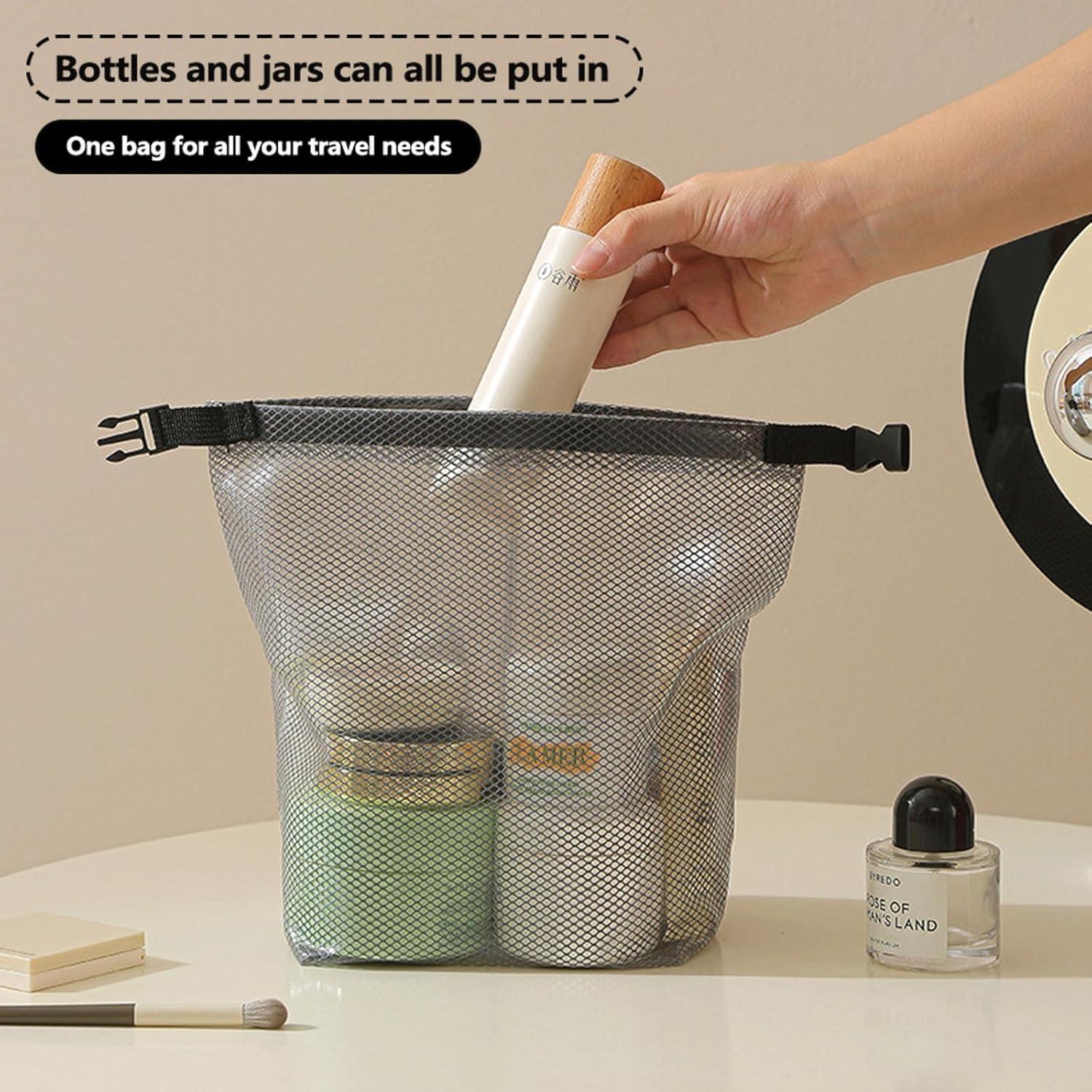 Bolsa de Almacenamiento Cosmético Portátil fxqtomio Gris 18x16x24cm