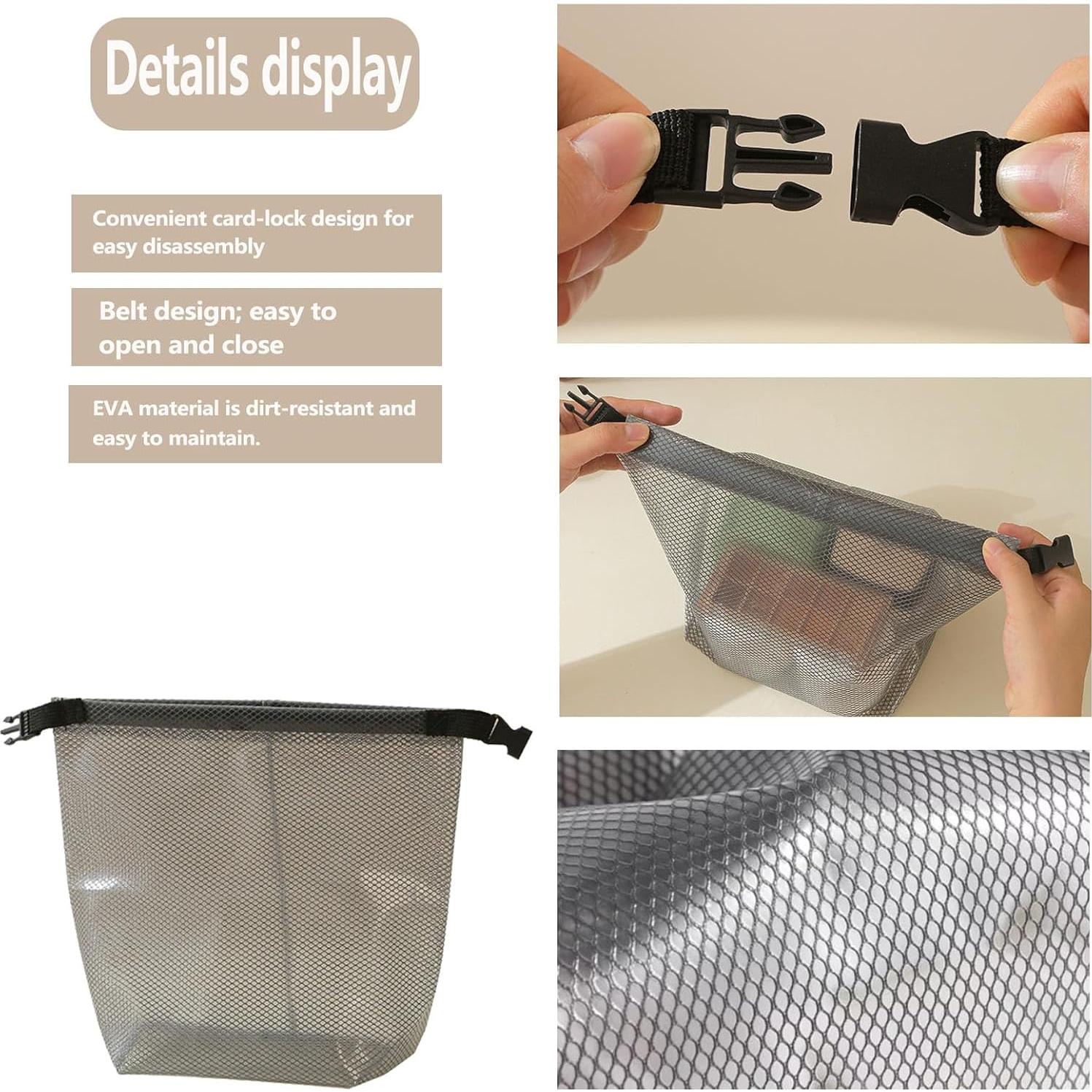 Bolsa de Almacenamiento Cosmético Portátil fxqtomio Gris 18x16x24cm