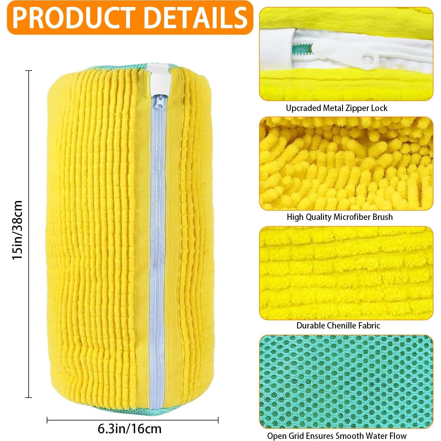 Bolsa de Lavado de Zapatos WUMUTI XXL Amarillo - 2 Piezas 38x16 cm