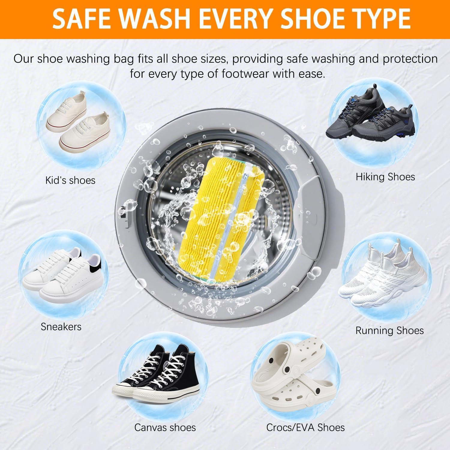 Bolsa de Lavado de Zapatos WUMUTI XXL Amarillo - 2 Piezas 38x16 cm