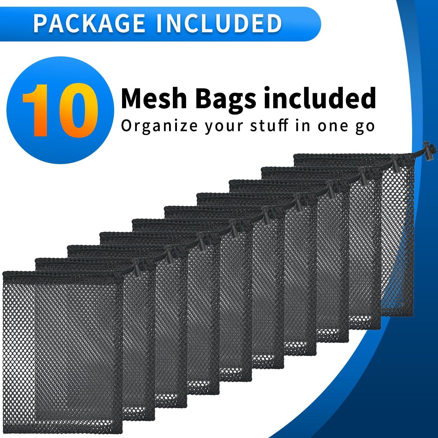 10 Bolsas de Malla con Cierre de Cordón BOJITEXS 15x20 cm