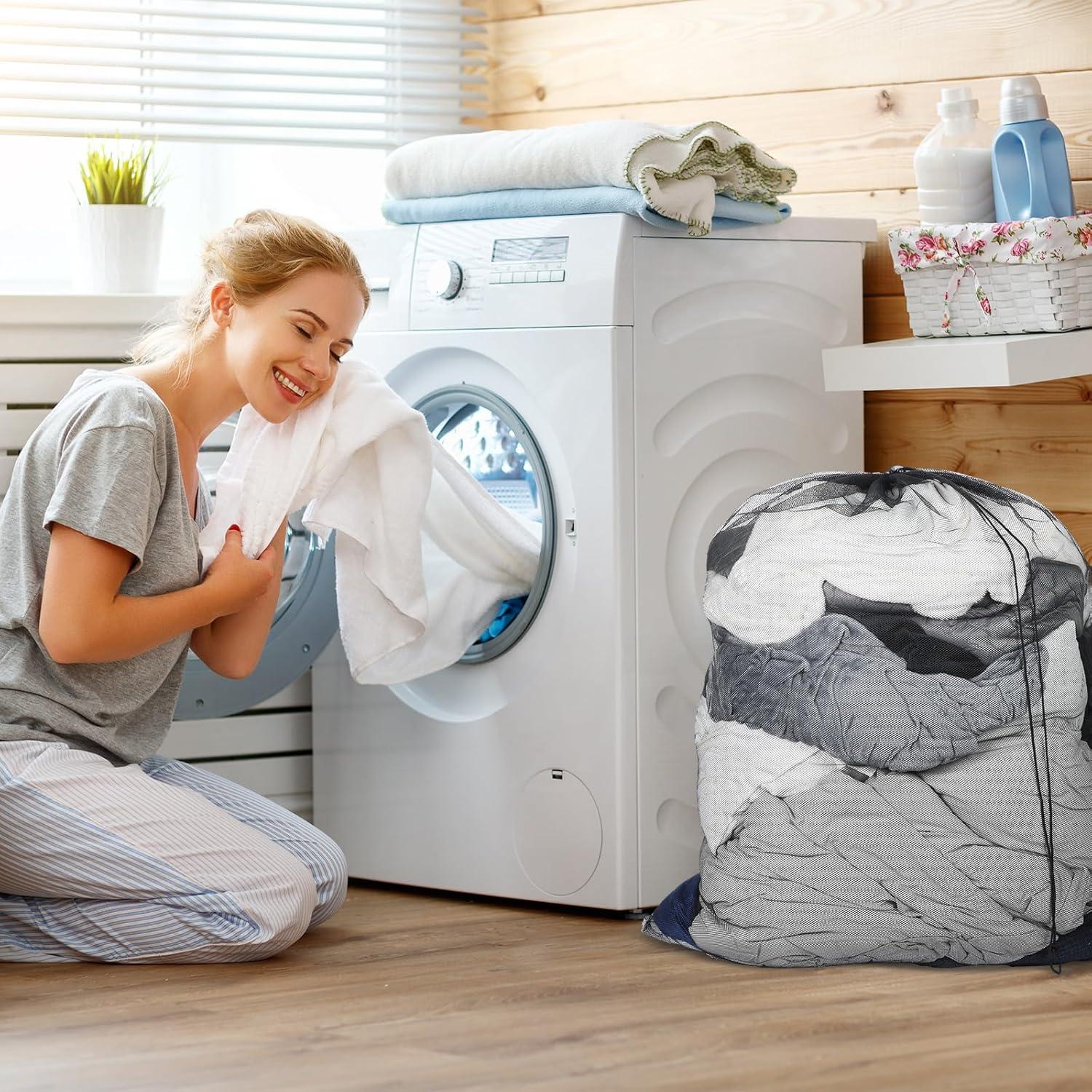 Paquete de 3 Bolsas de Malla para Lavandería Extra Grande 140x110cm