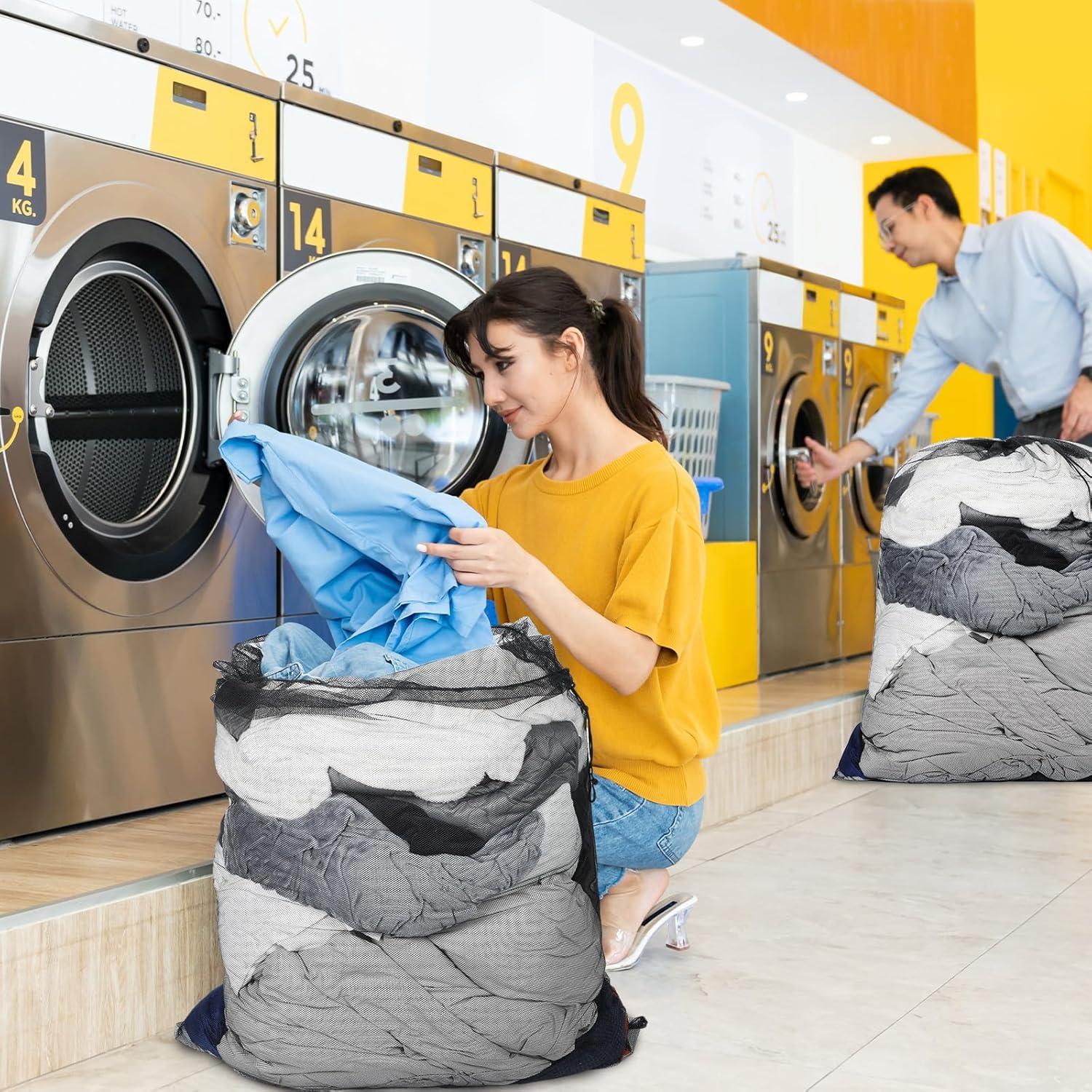 Paquete de 3 Bolsas de Malla para Lavandería Extra Grande 140x110cm