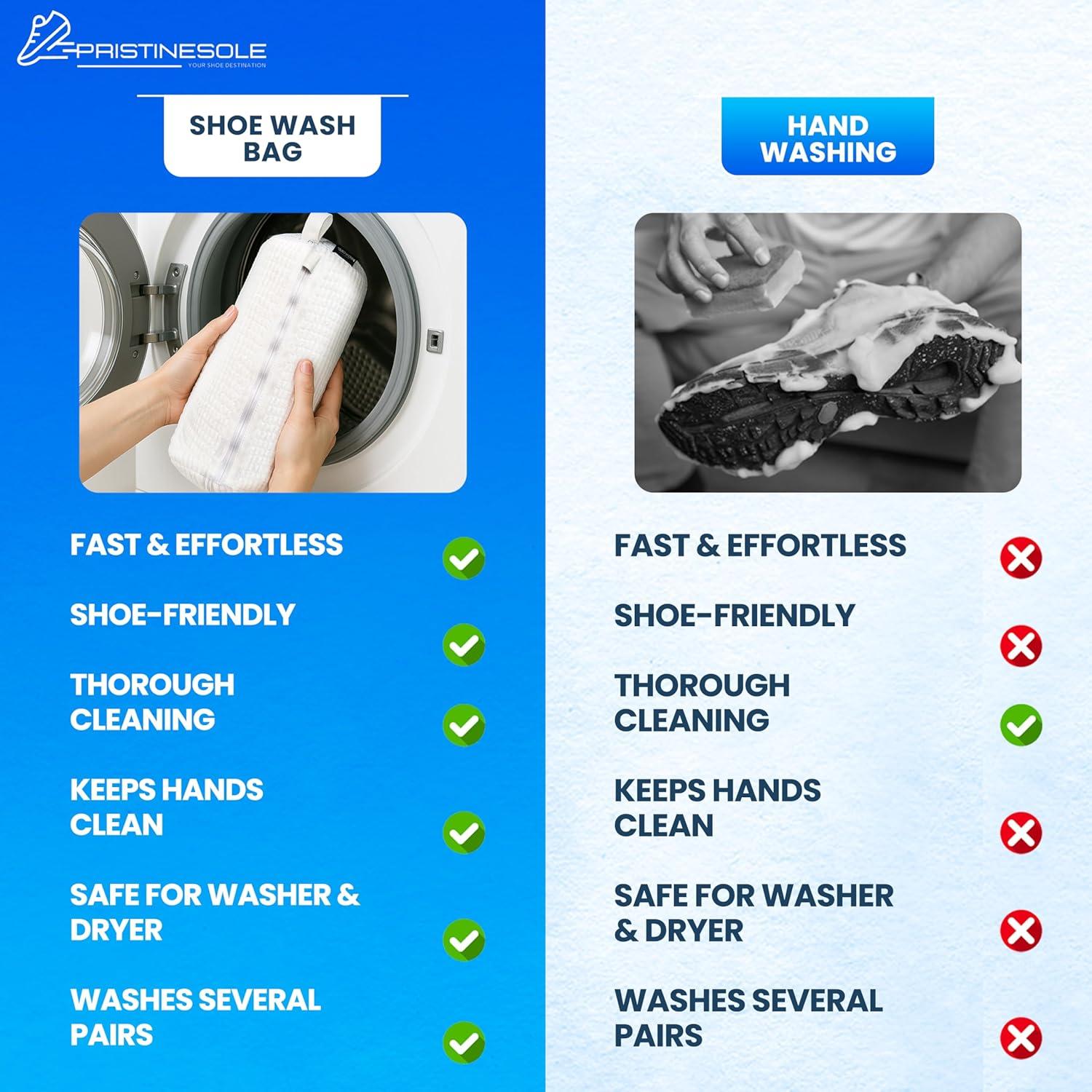 Bolsa de Lavado de Zapatos PRISTINESOLE - 2 Unidades Malla Duradera