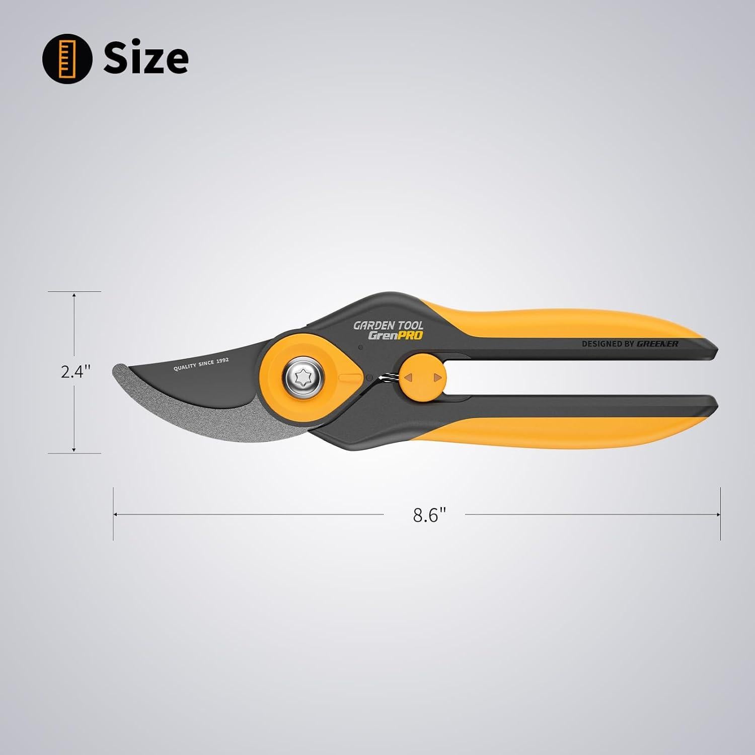 Tijeras de Poda Bypass GRENPRO 21.8 cm Acero SK-5 Antioxidante