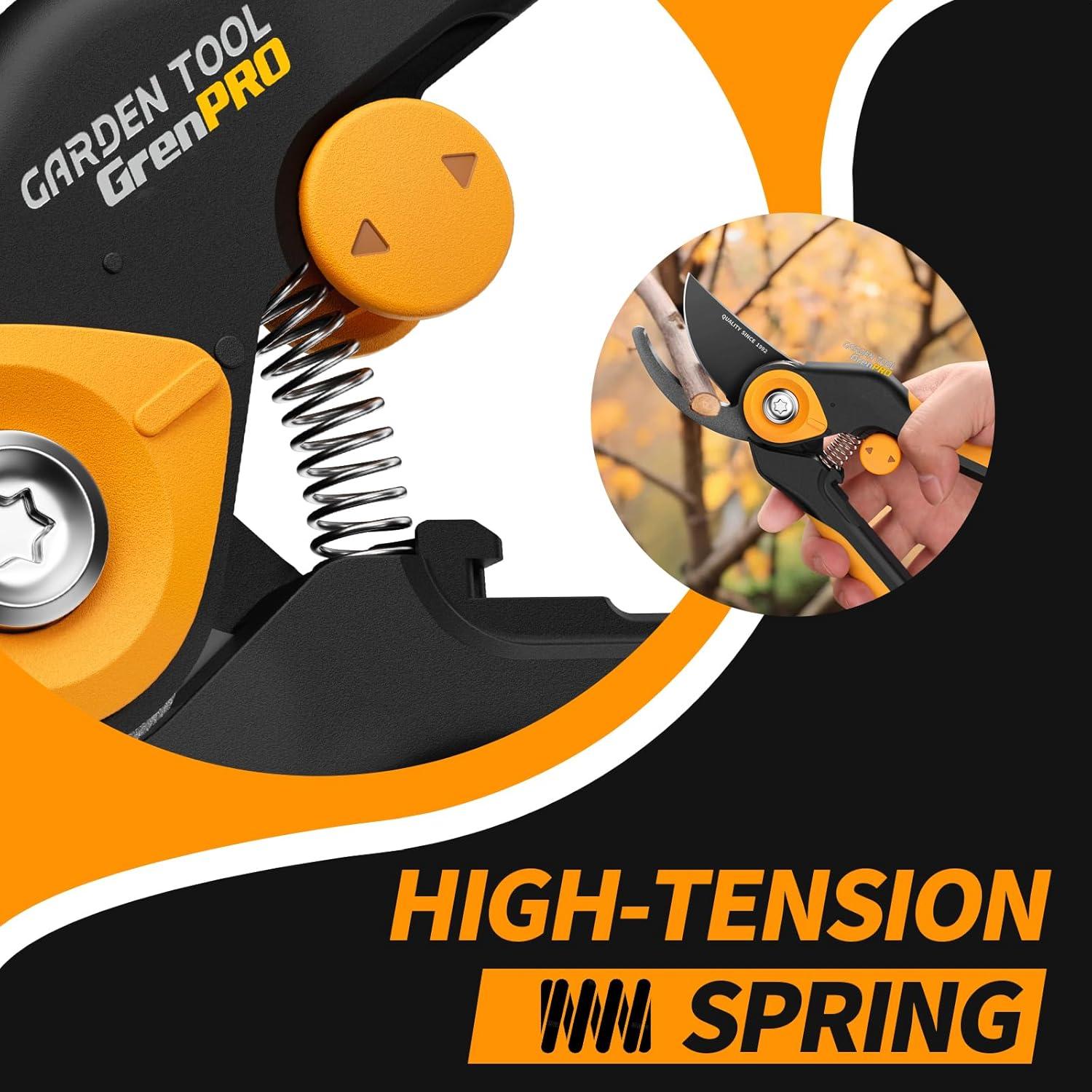 Tijeras de Poda Bypass GRENPRO 21.8 cm Acero SK-5 Antioxidante