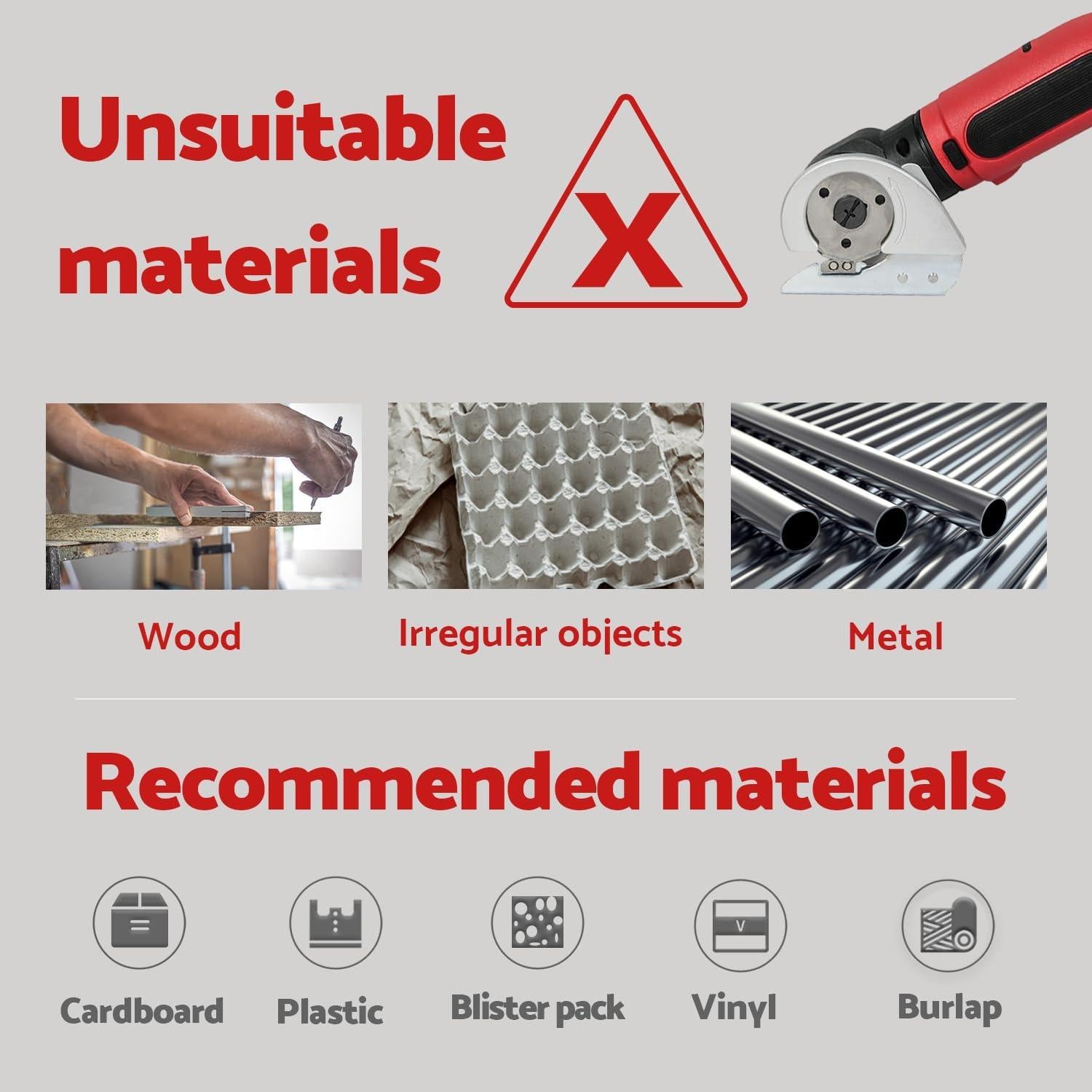 Cortadora Eléctrica de Cartón S&F STEAD & FAST 4V Inalámbrica