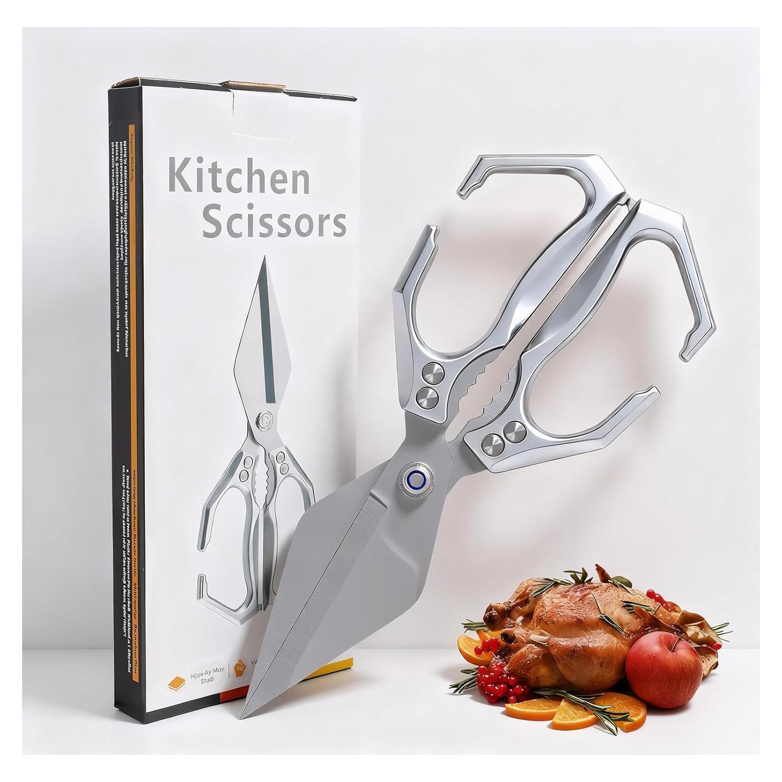 Tijeras de cocina Qlirovix de acero inoxidable, uso pesado