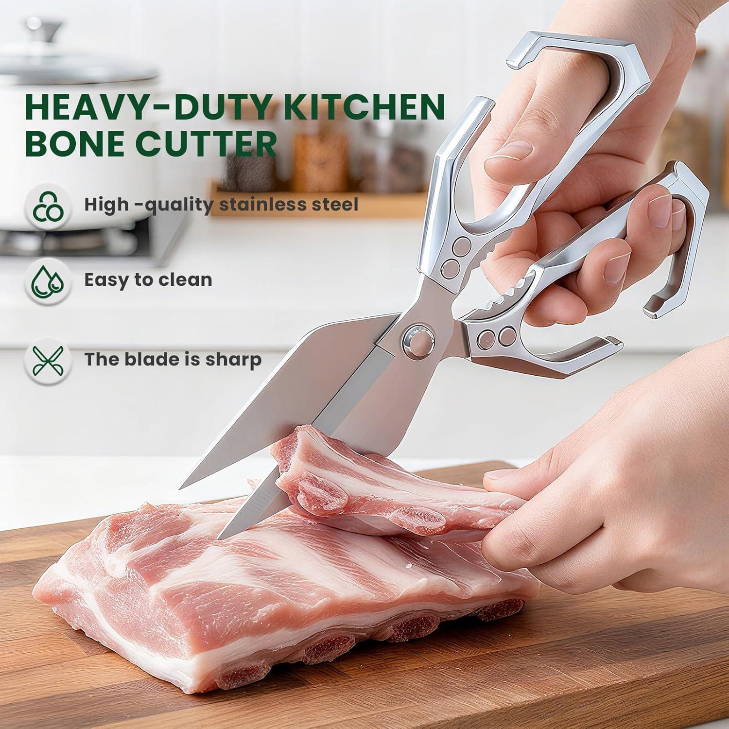 Tijeras de cocina Qlirovix de acero inoxidable, uso pesado