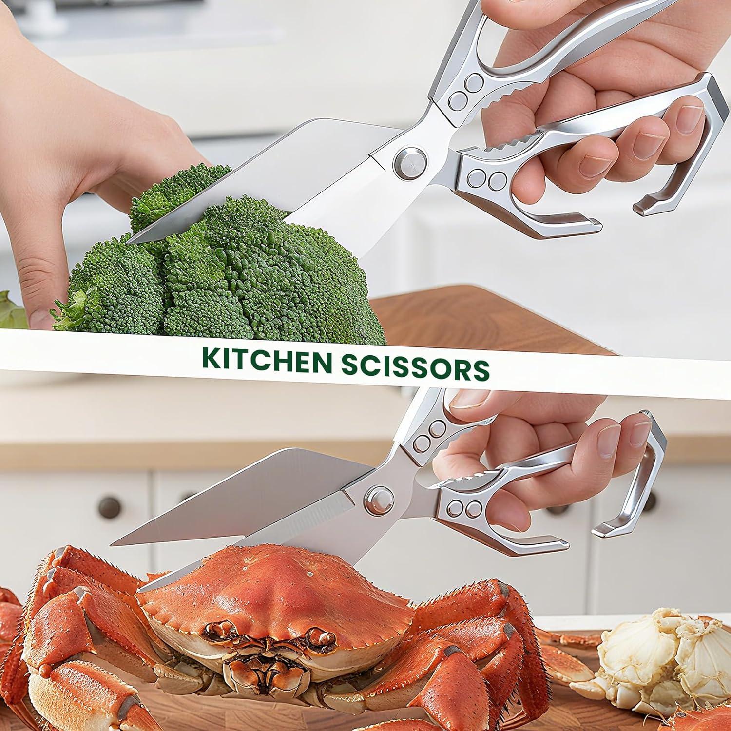 Tijeras de cocina Qlirovix de acero inoxidable, uso pesado