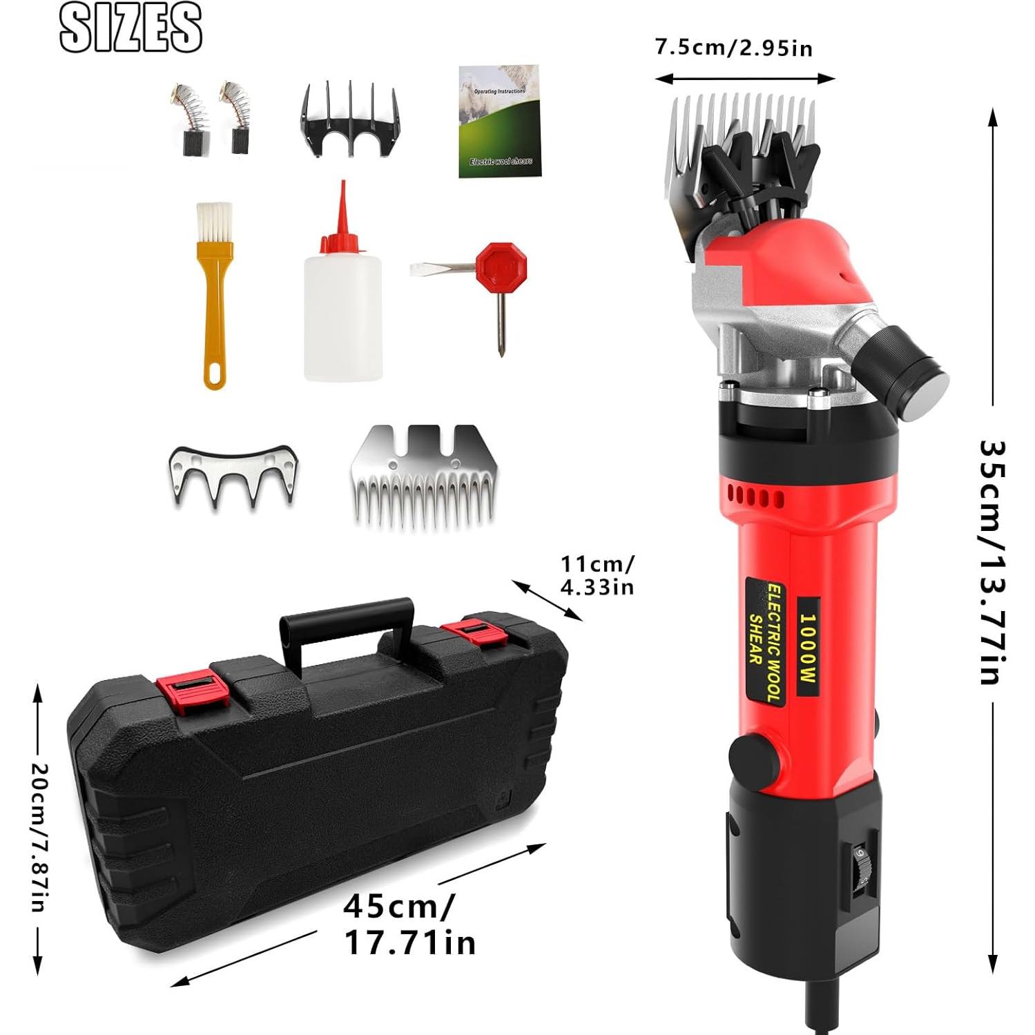 Cortadora de Ovejas Eléctrica PAT JUUMG 1000W 6 Velocidades
