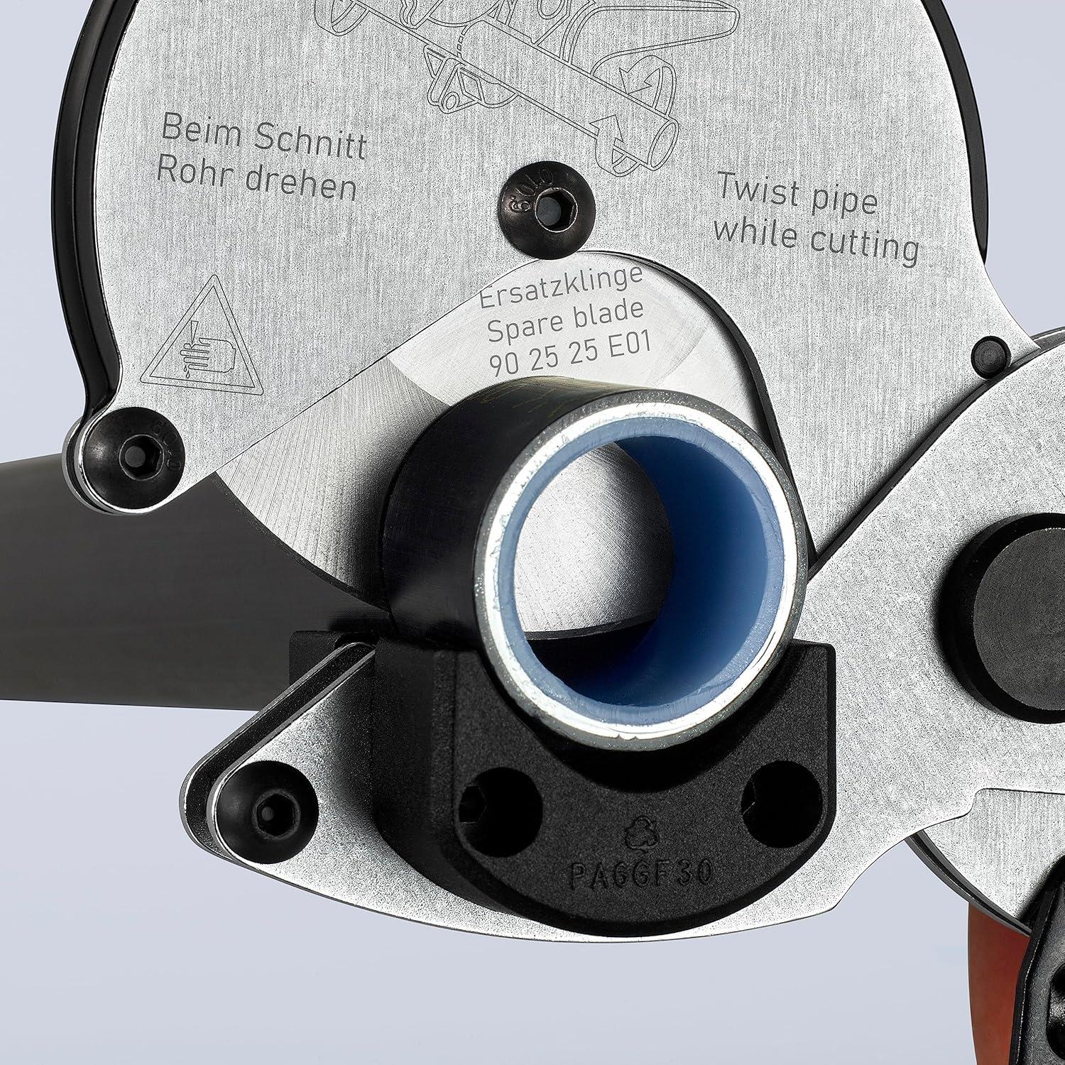 Cortador de Tubos KNIPEX 90 25 25, 21 cm, Manual, Rojo/Azul