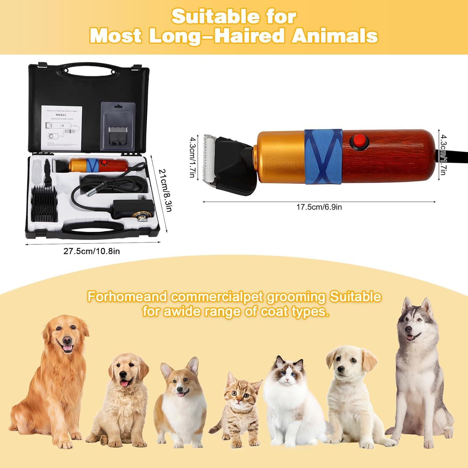 Tijeras Eléctricas para Mascotas Heayain 200W, Bajo Ruido