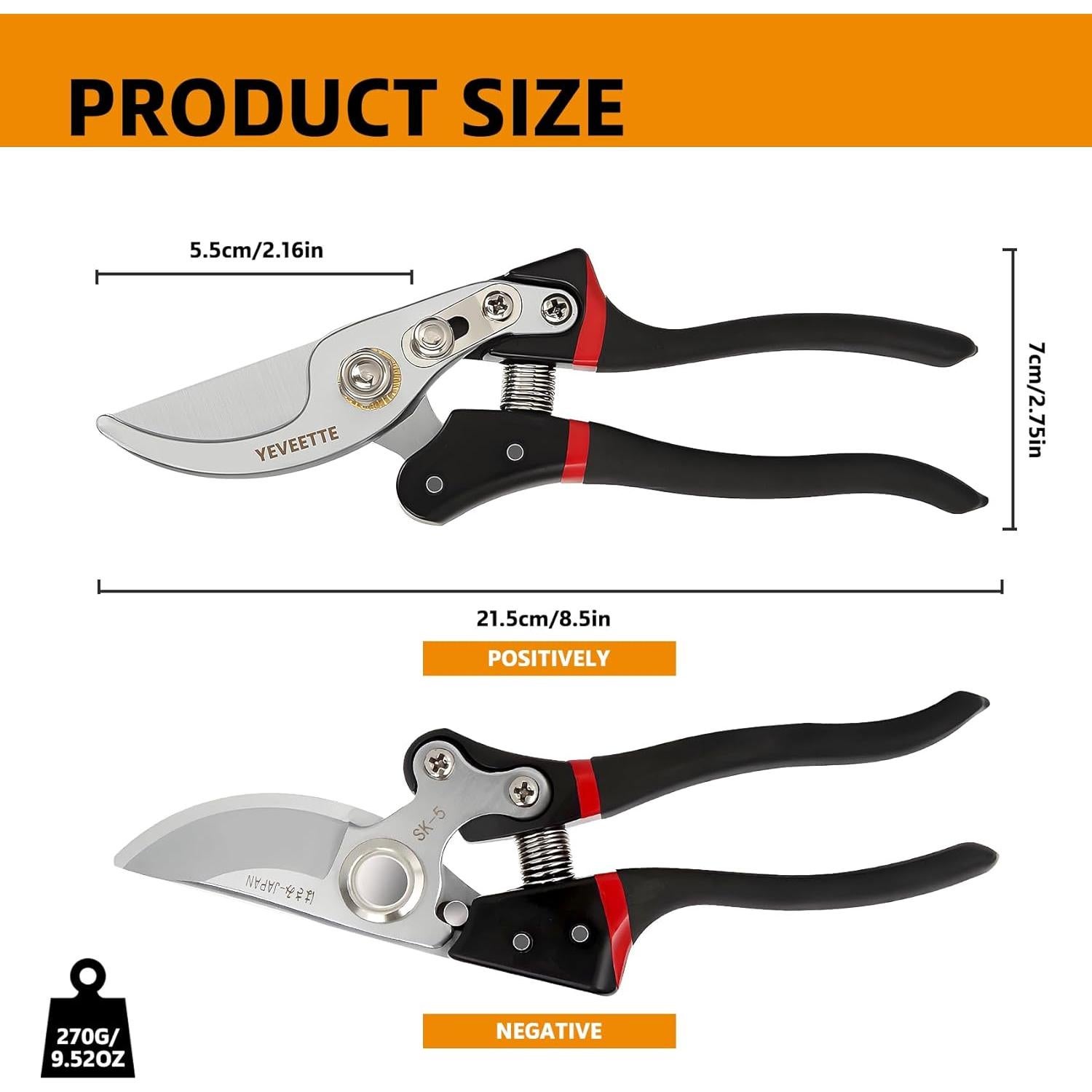 Tijeras de Podar Profesionales YEVEETTE SK5 27.5cm