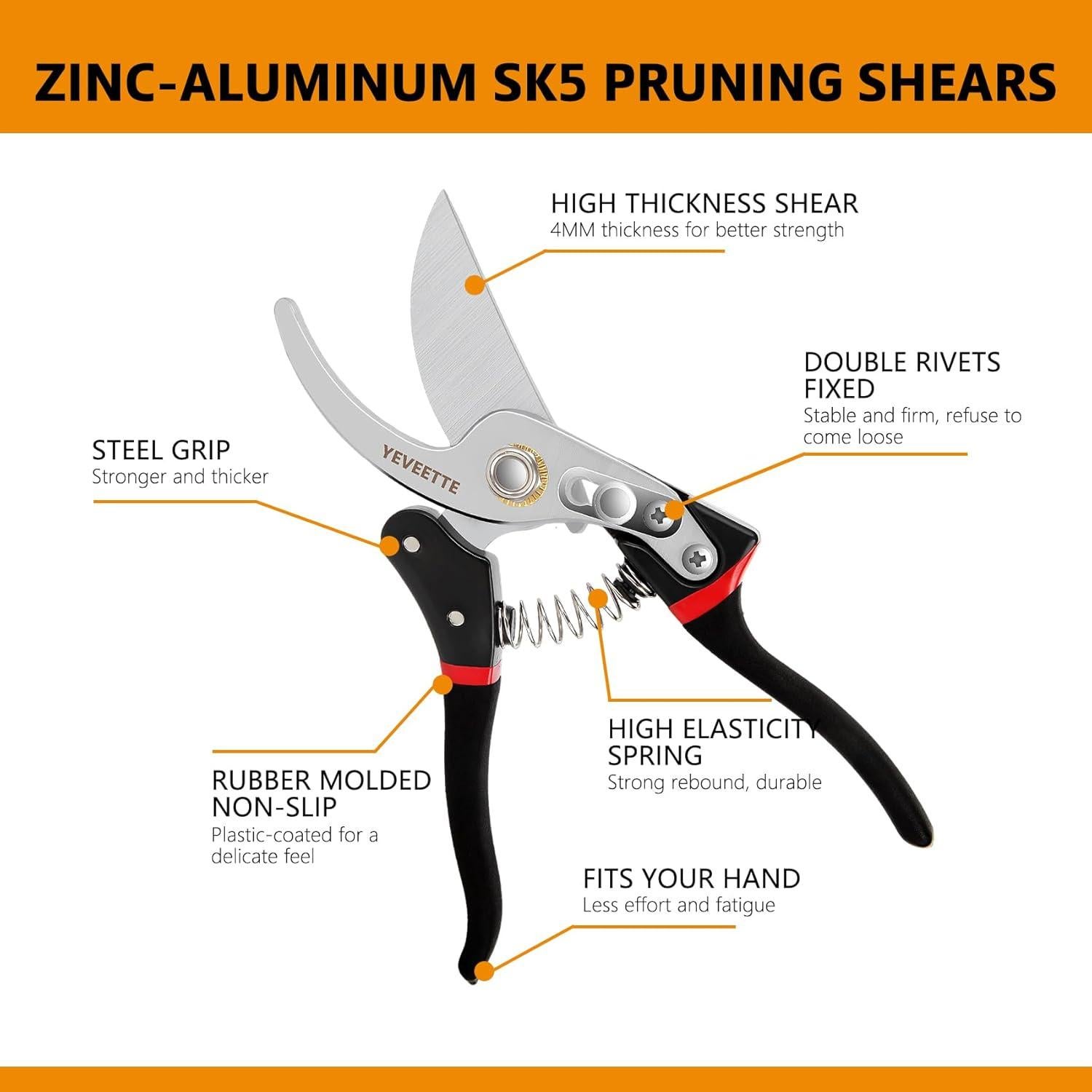 Tijeras de Podar Profesionales YEVEETTE SK5 27.5cm