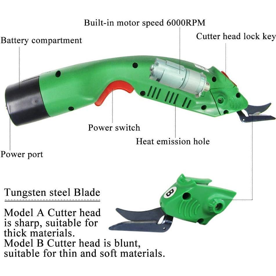 Tijeras eléctricas MXBAOHENG WBT-2 para tela y cartón
