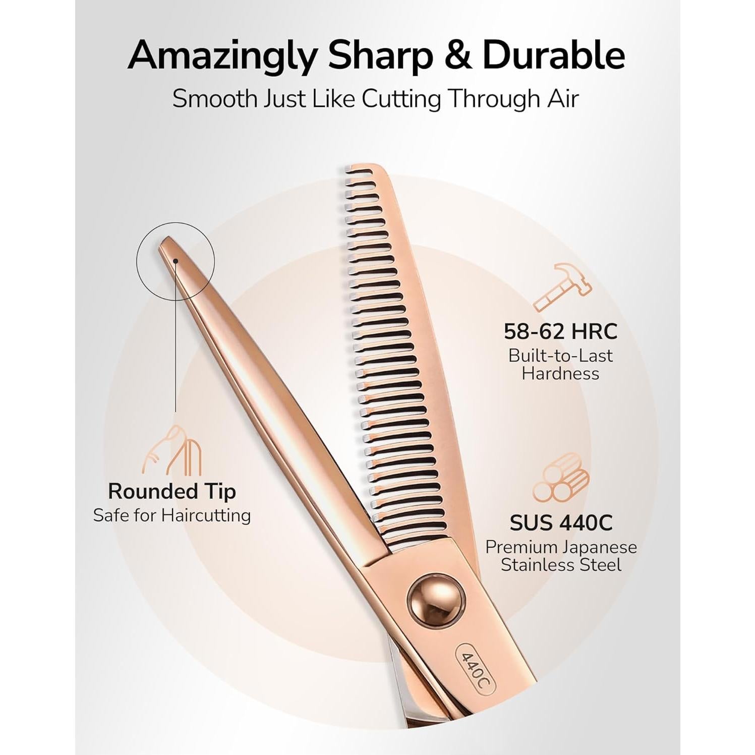 Tijeras de adelgazado ULG Professional 6.5" (16.51 cm) oro rosa