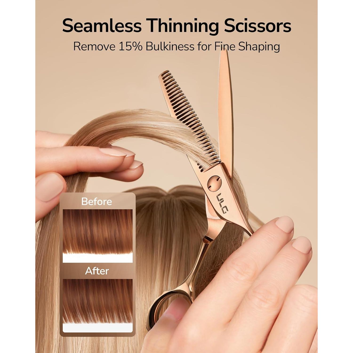 Tijeras de adelgazado ULG Professional 6.5" (16.51 cm) oro rosa