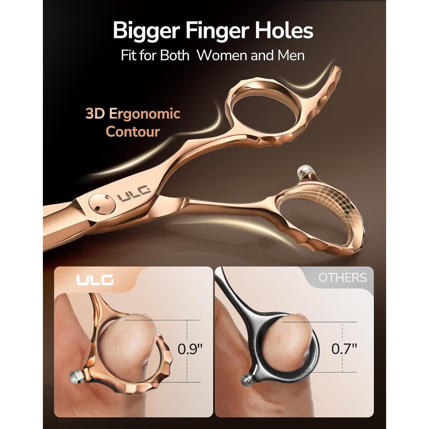 Tijeras de adelgazado ULG Professional 6.5" (16.51 cm) oro rosa