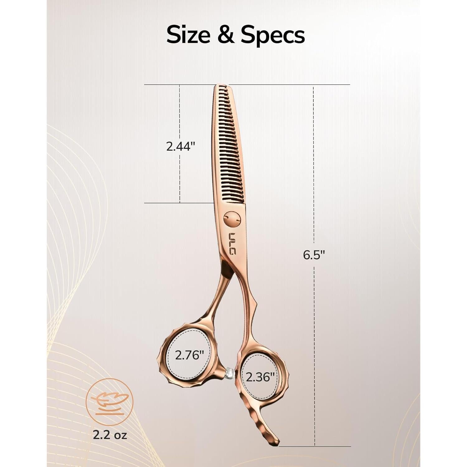 Tijeras de adelgazado ULG Professional 6.5" (16.51 cm) oro rosa