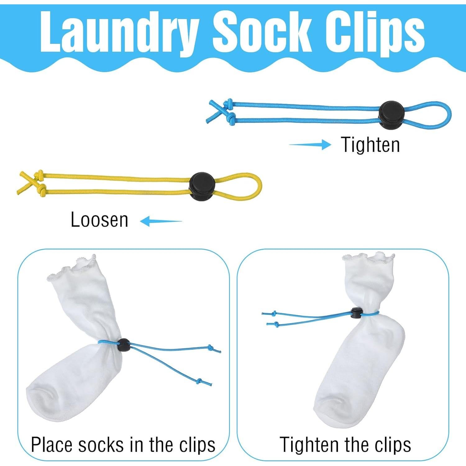 20 Clips para Calcetines de Lavandería Xinjoduz - 5 Colores